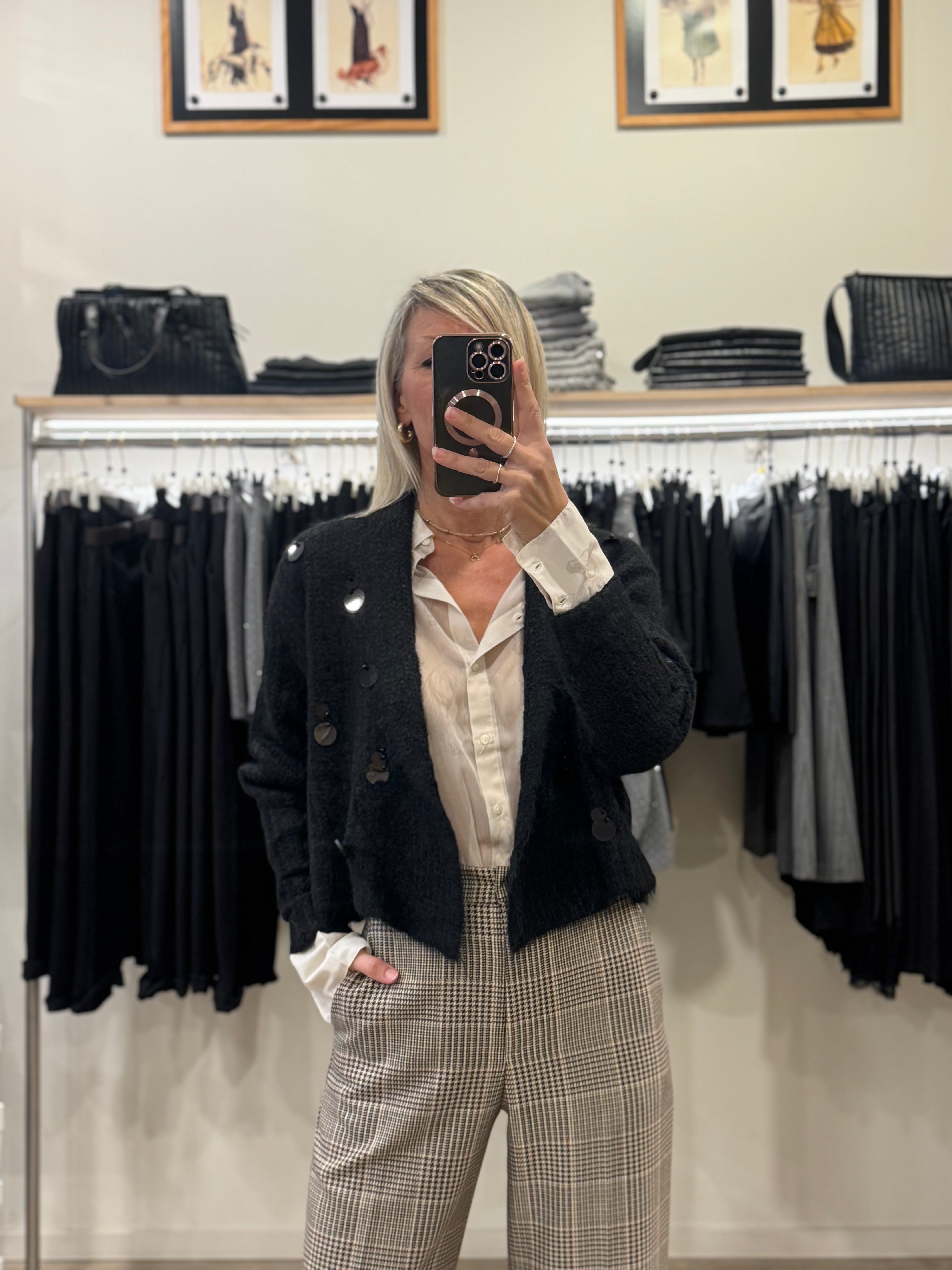 Cardigan lana maxi pillettes