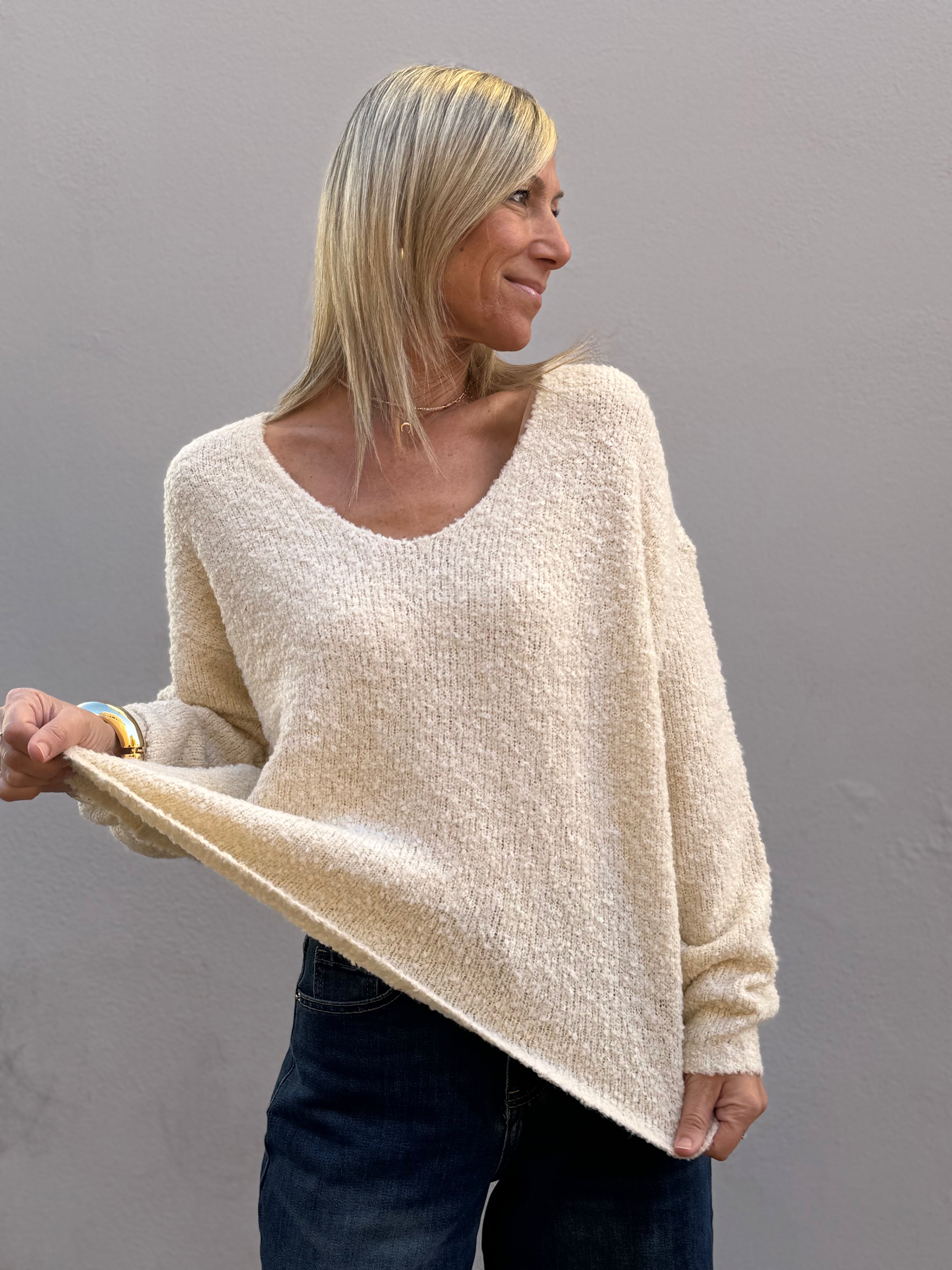 Maglia teddy scollo v