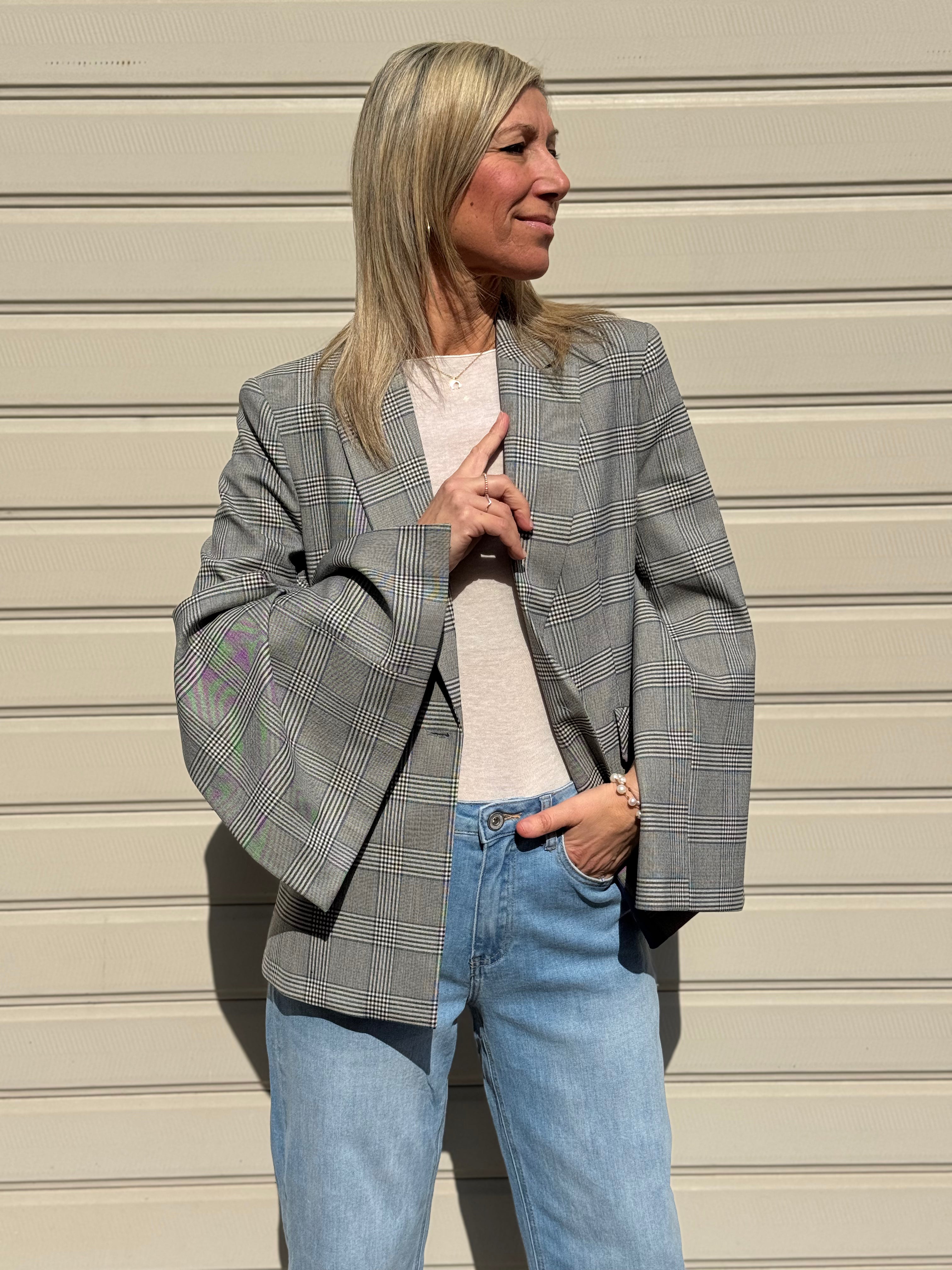Blazer check manica spacco imperial