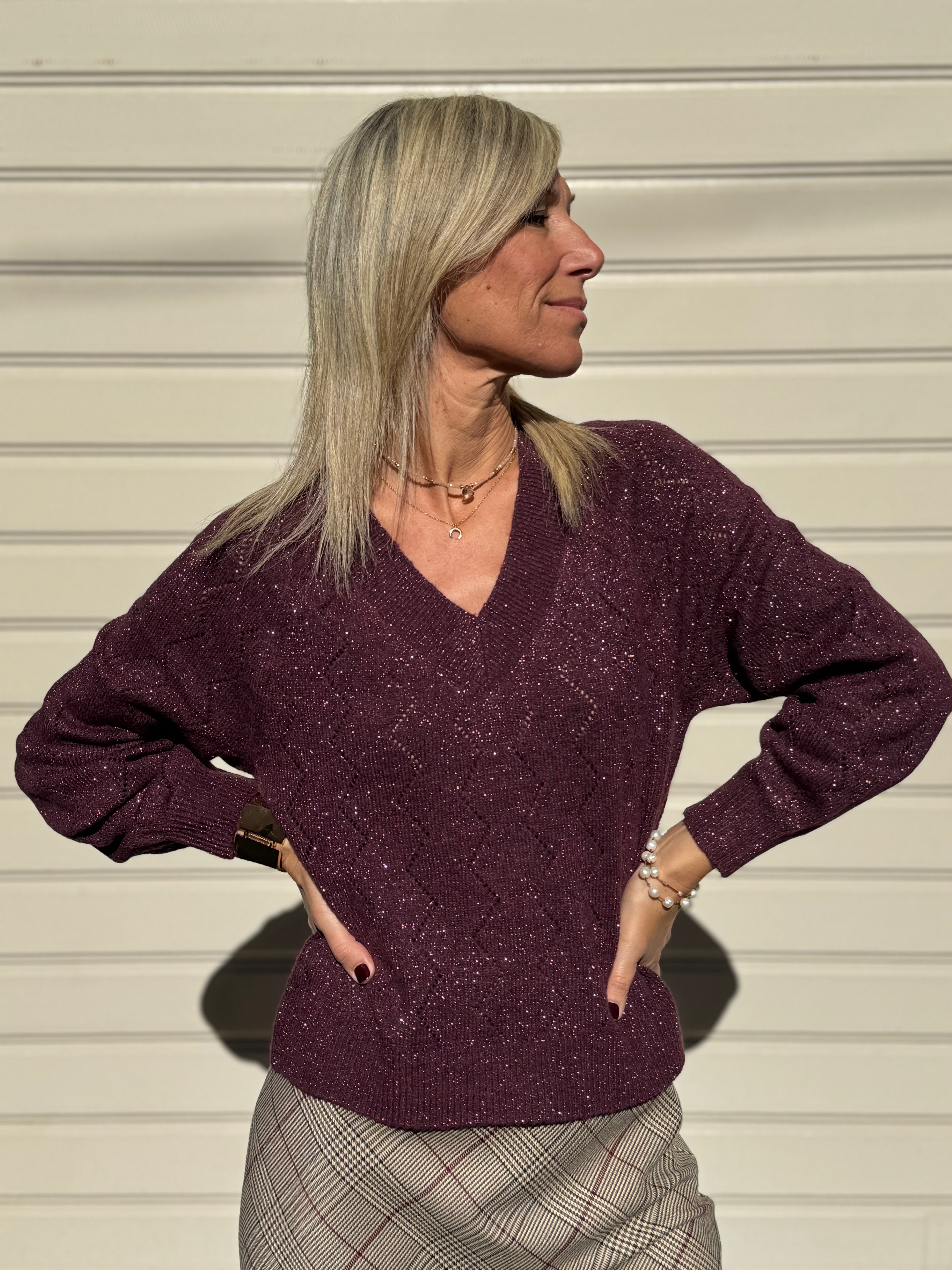 Maglia v glitter traforata jdy