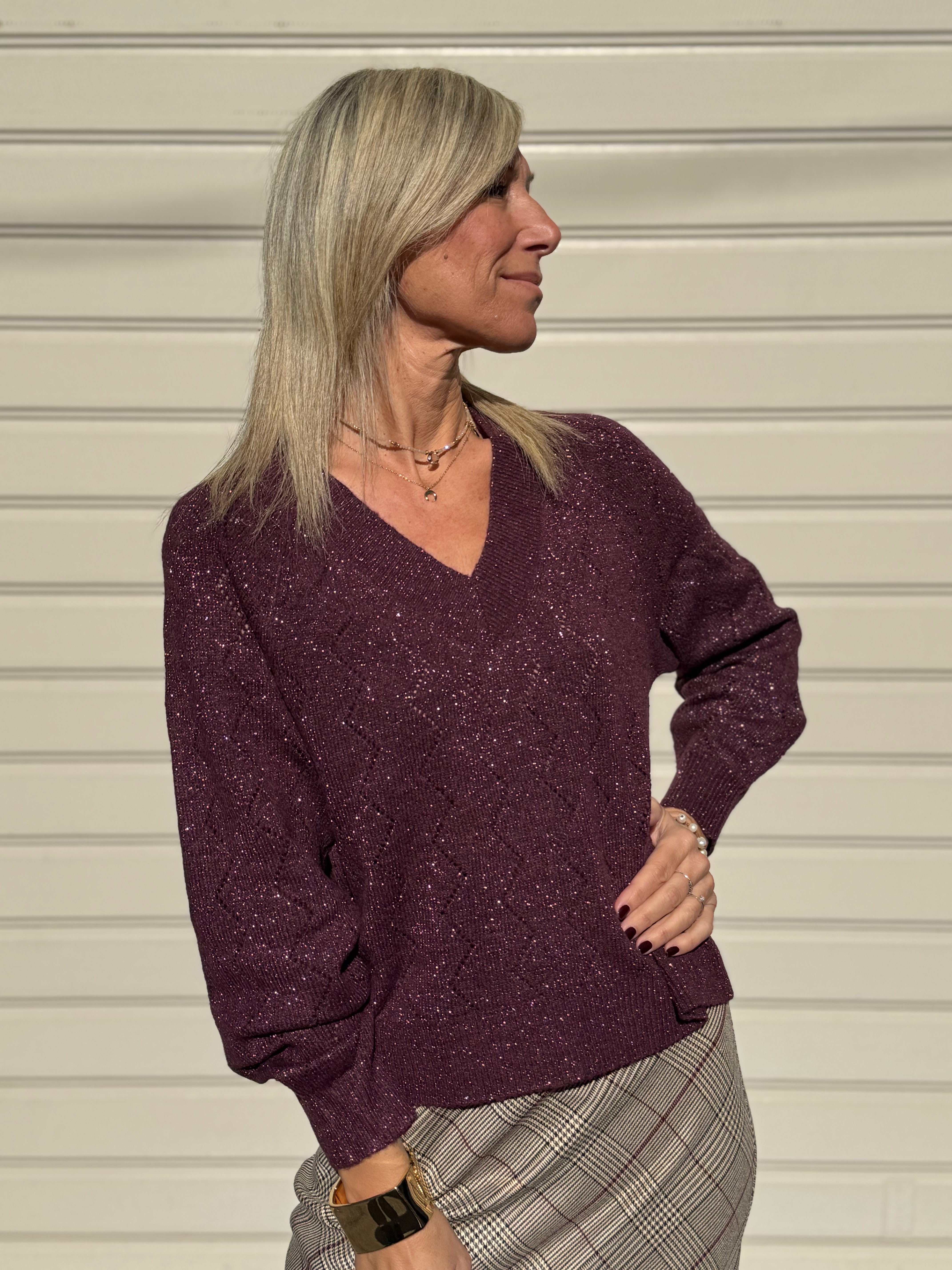 Maglia v glitter traforata jdy