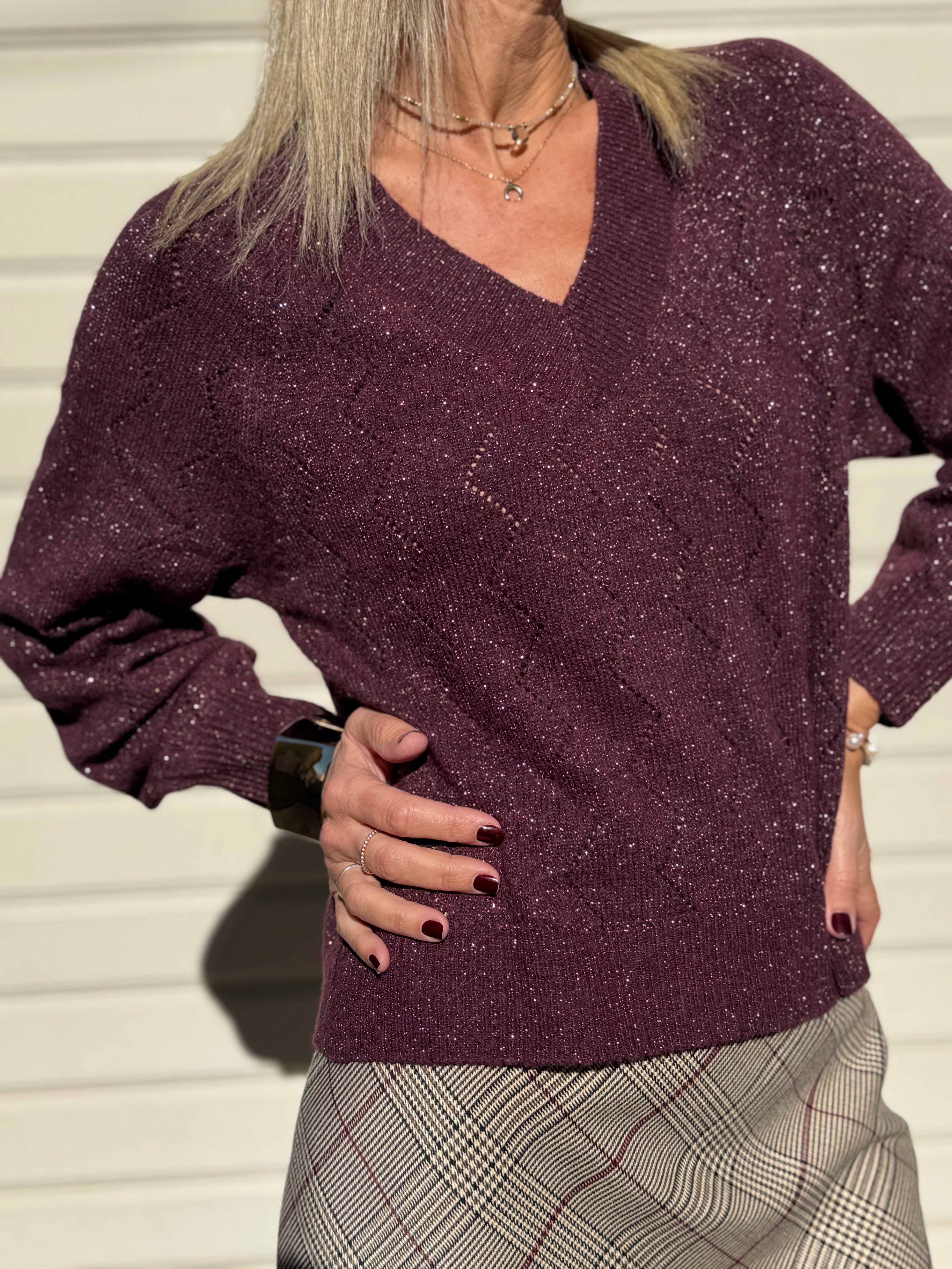 Maglia v glitter traforata jdy