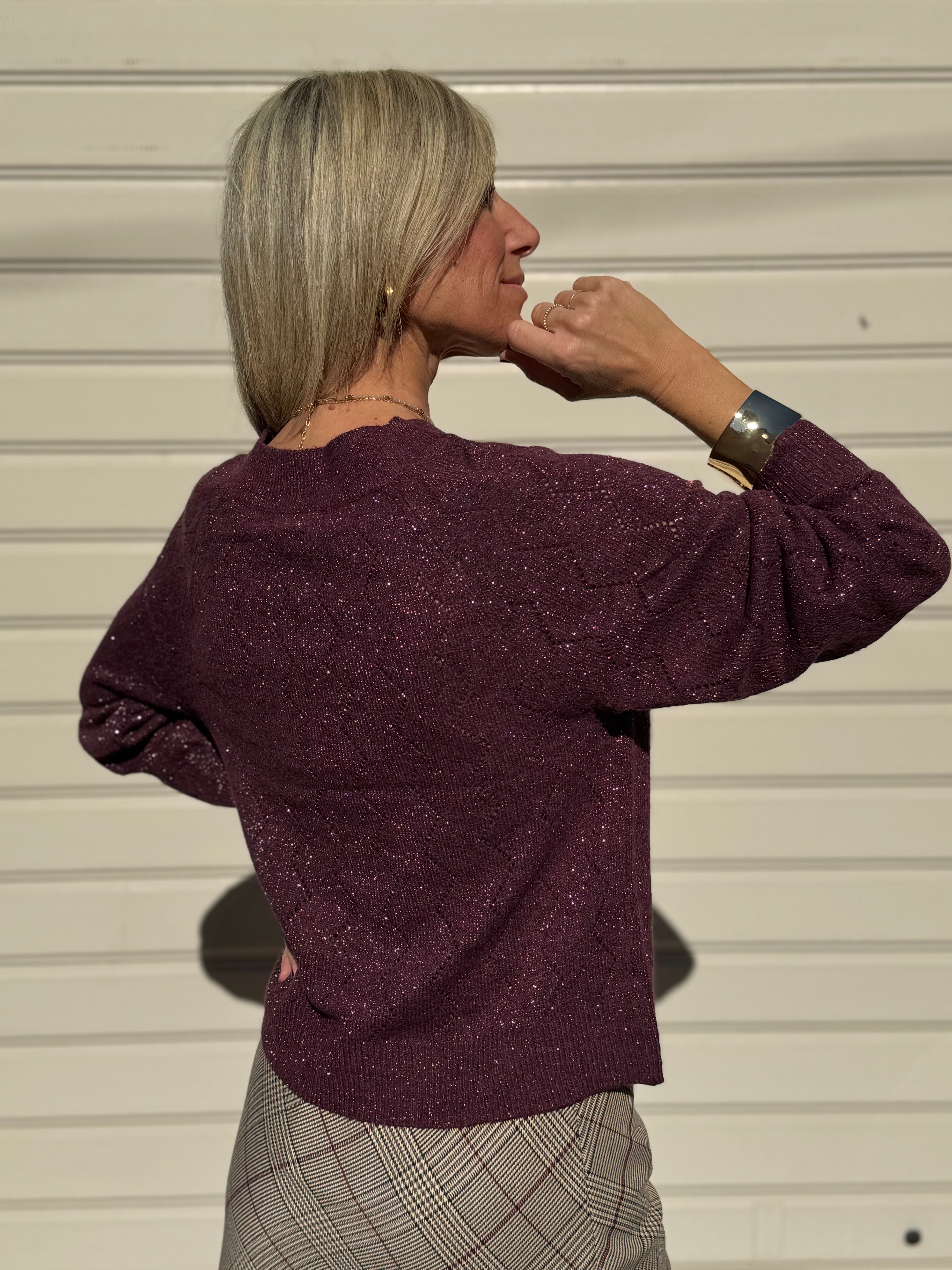 Maglia v glitter traforata jdy