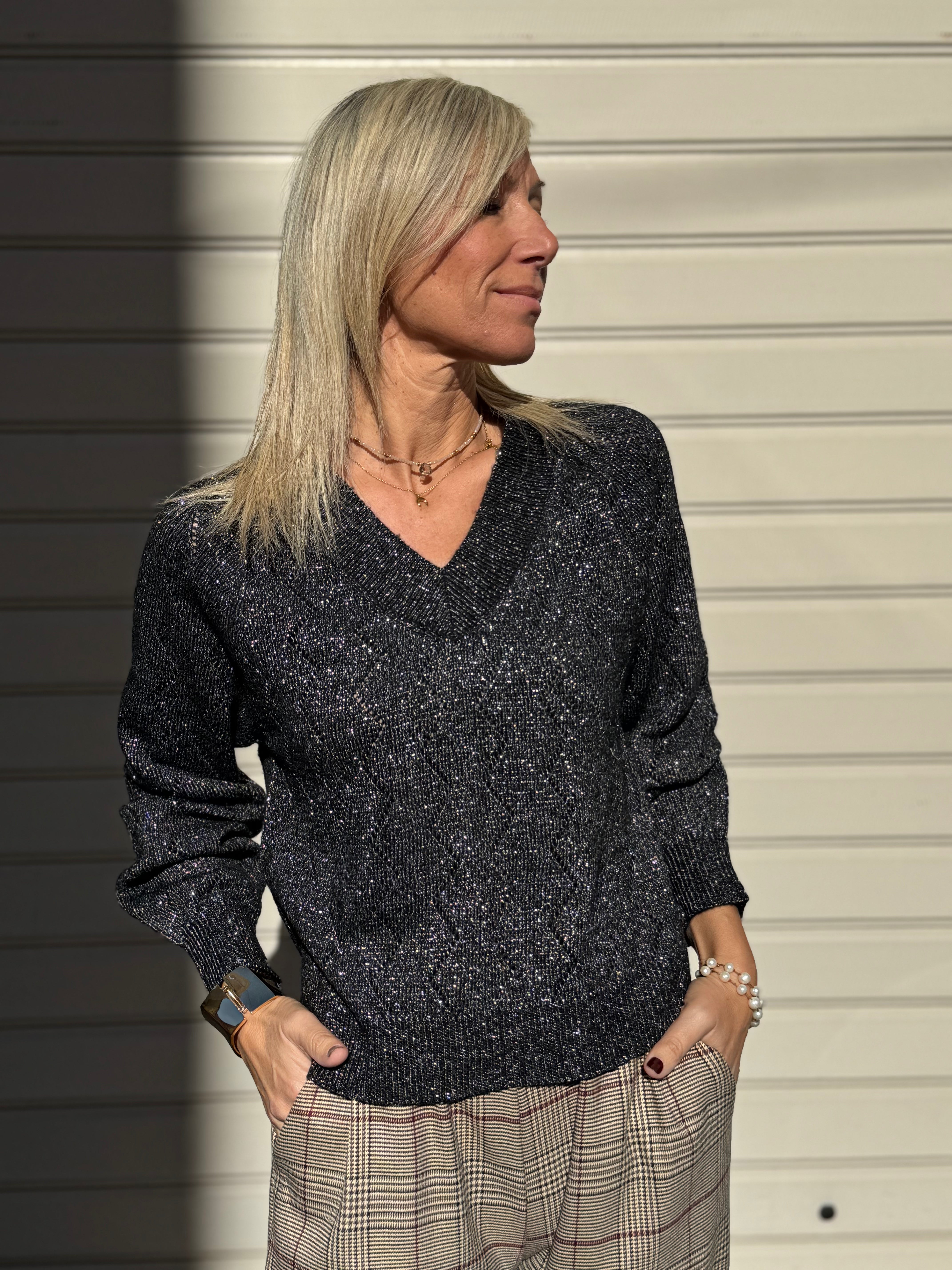 Maglia v glitter traforata jdy