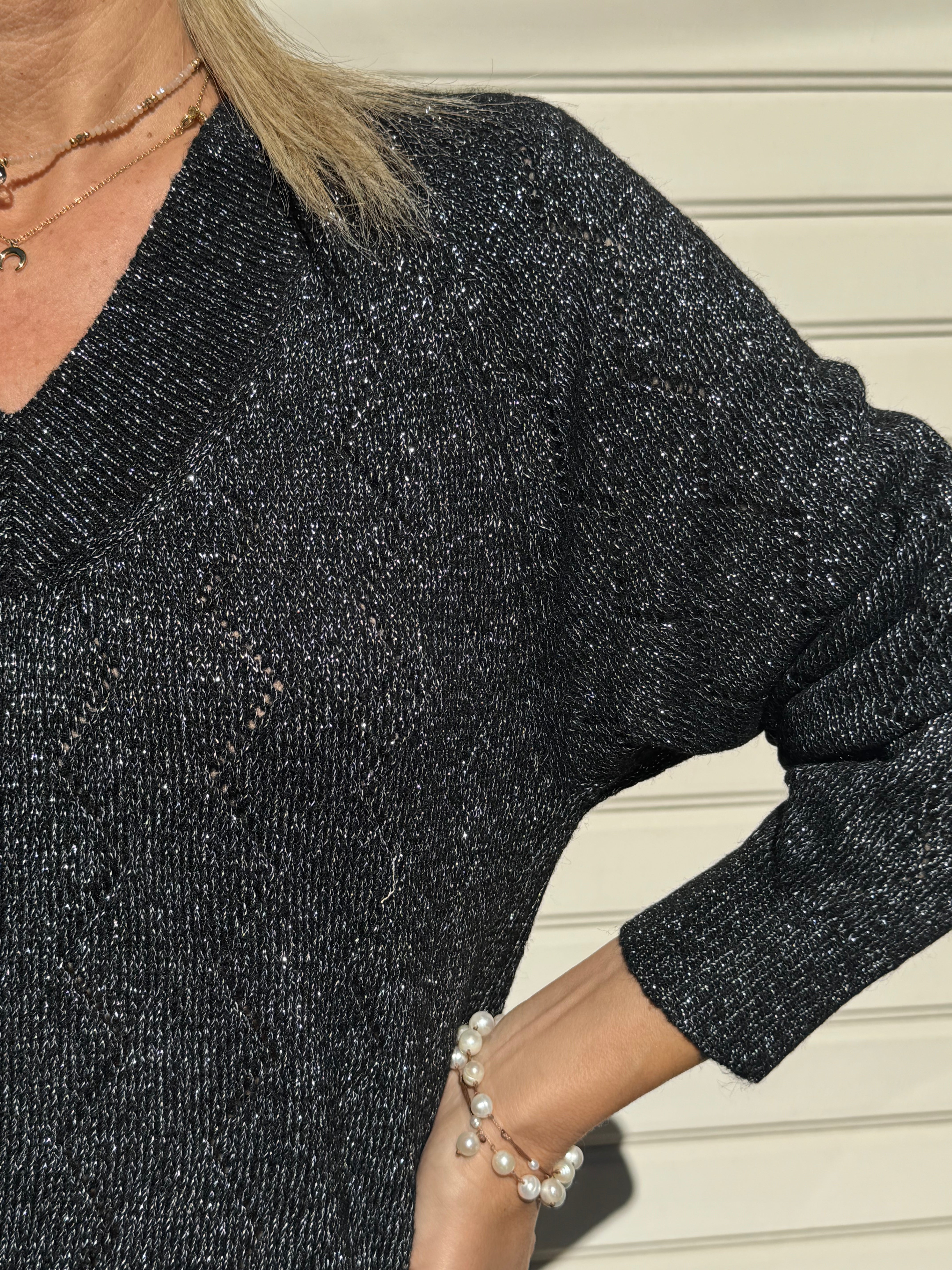 Maglia v glitter traforata jdy