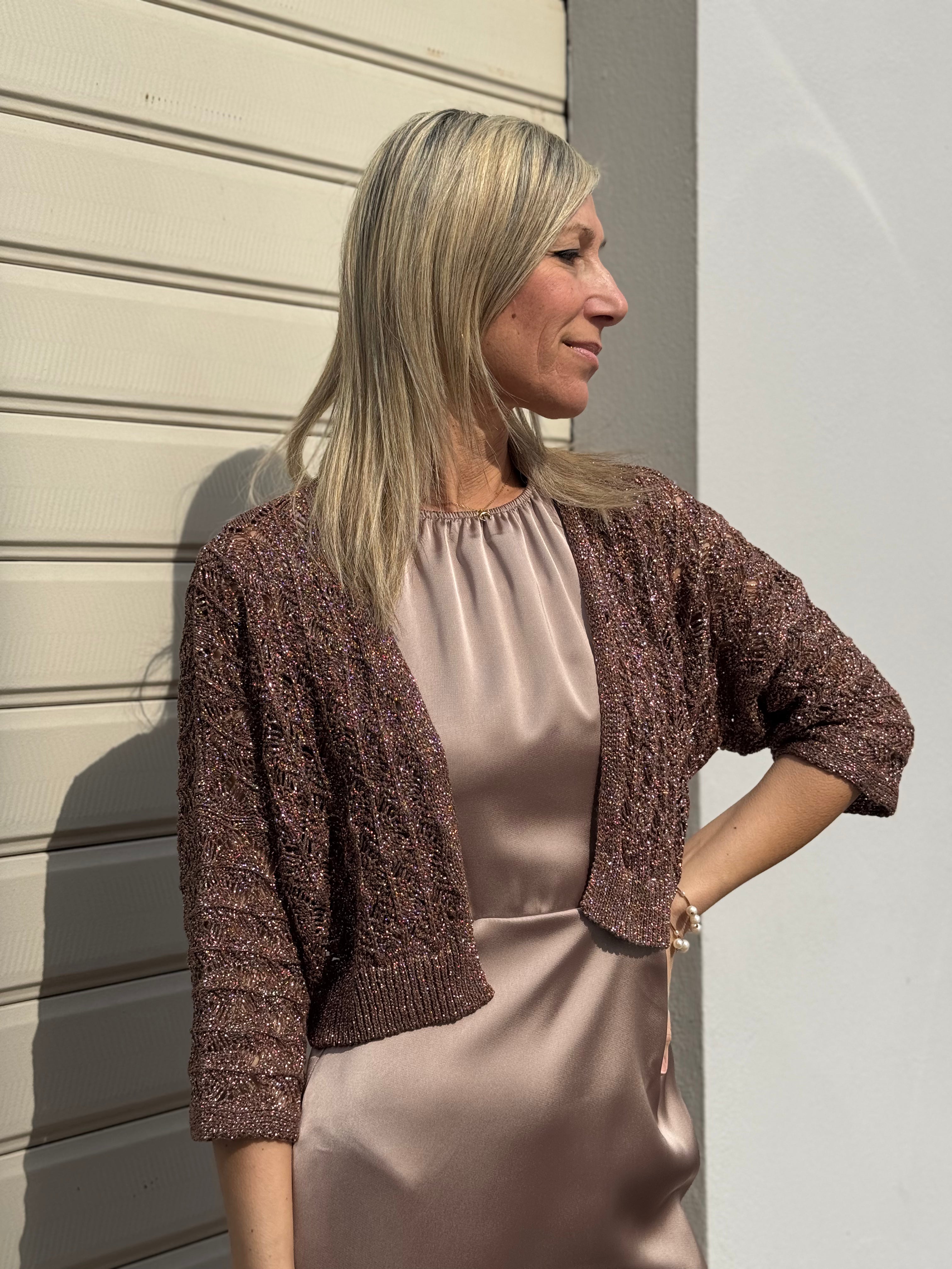 Cardigan traforato lurex kontatto