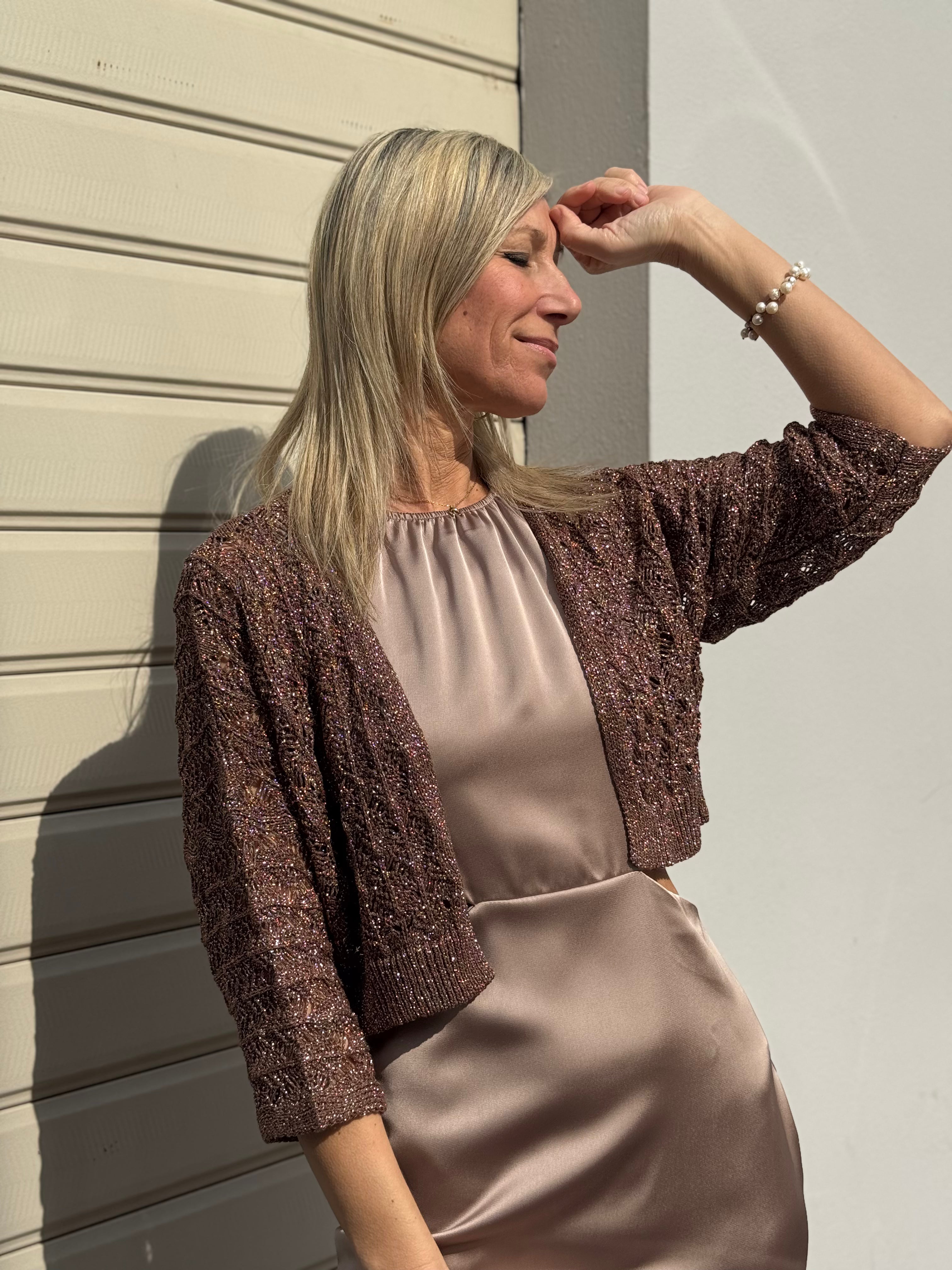 Cardigan traforato lurex kontatto