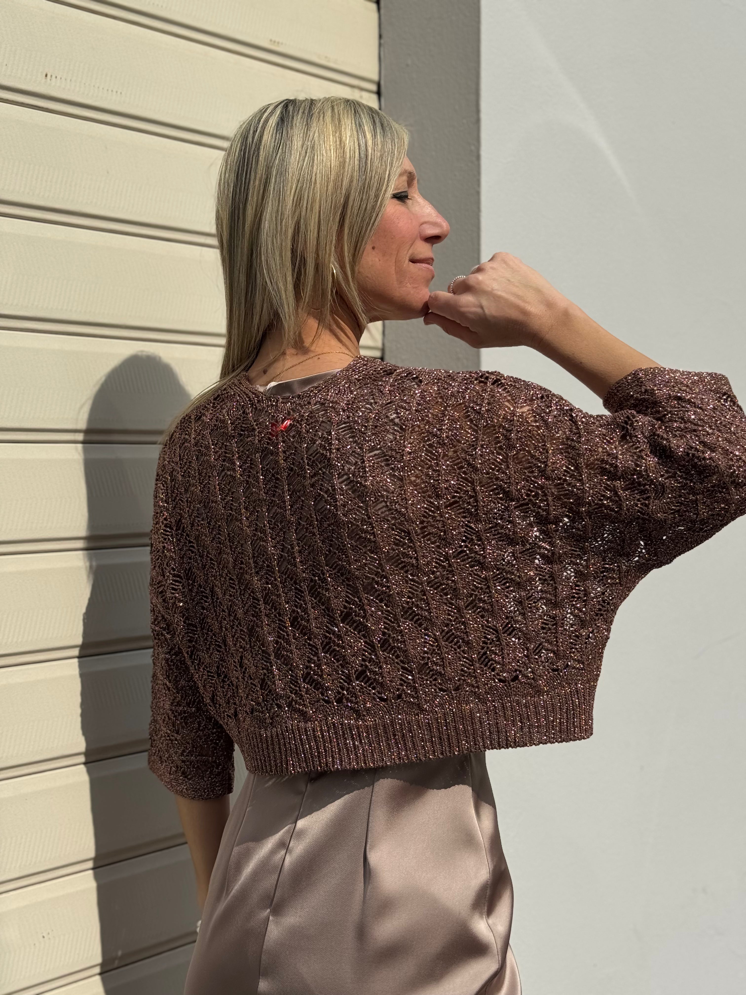 Cardigan traforato lurex kontatto