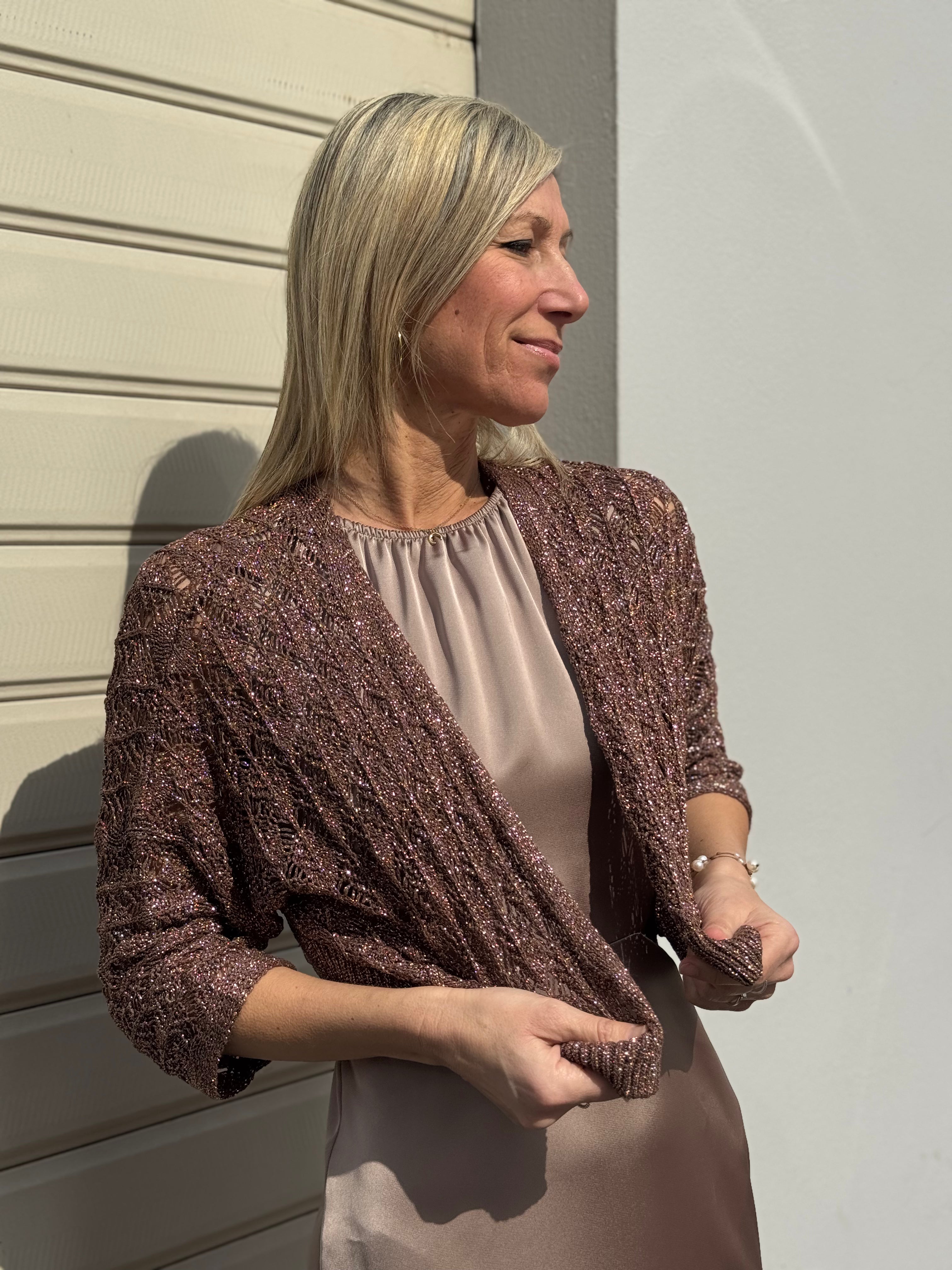 Cardigan traforato lurex kontatto