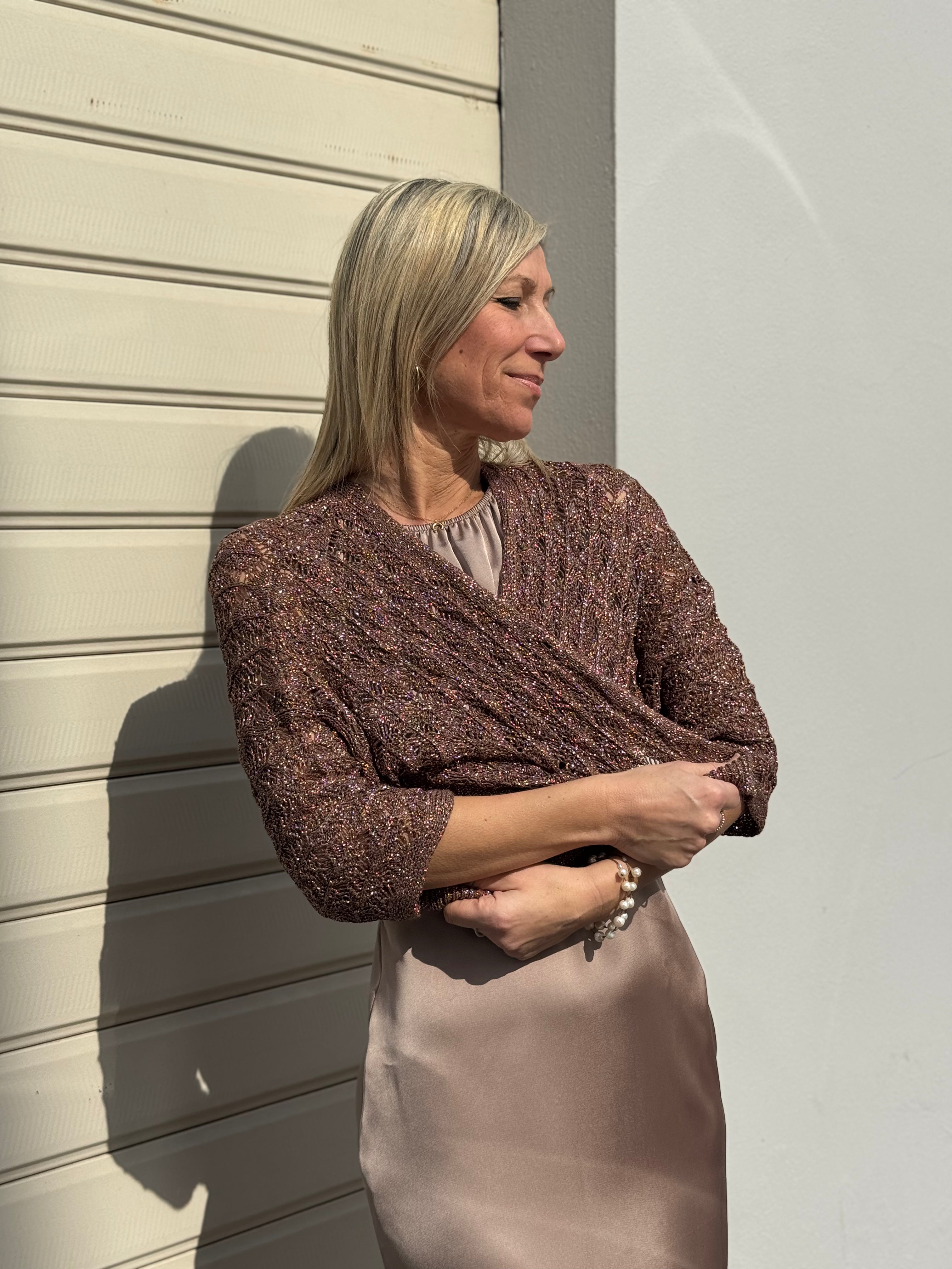 Cardigan traforato lurex kontatto