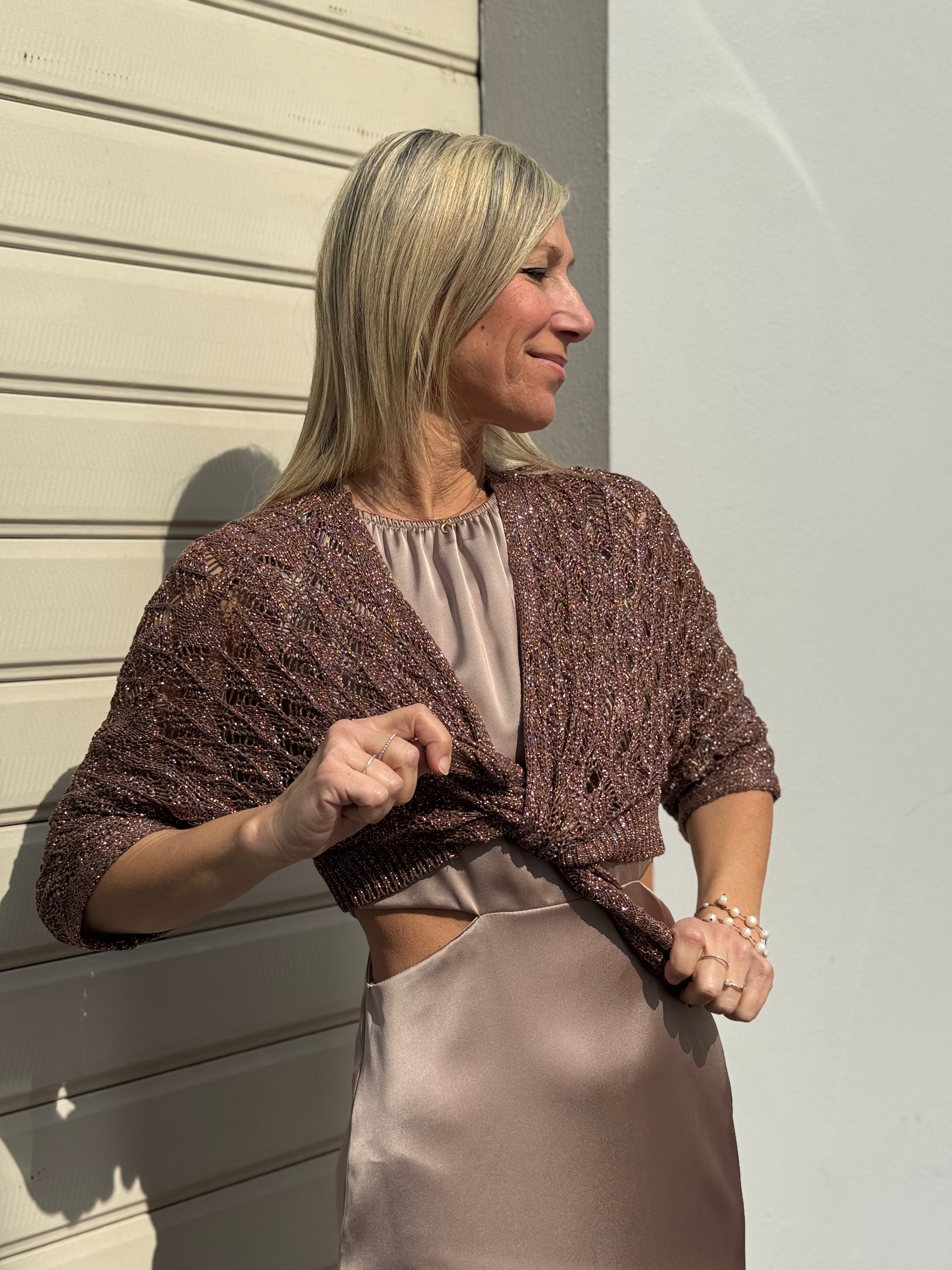 Cardigan traforato lurex kontatto