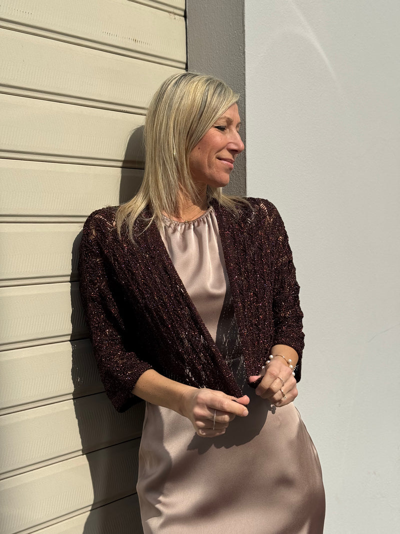 Cardigan traforato lurex kontatto