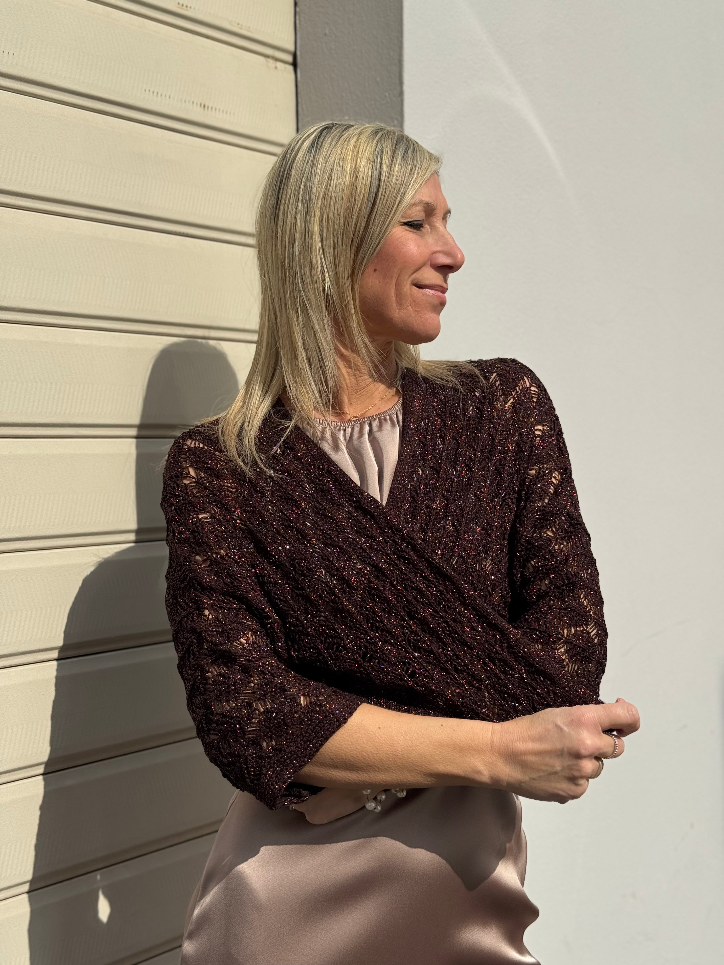 Cardigan traforato lurex kontatto