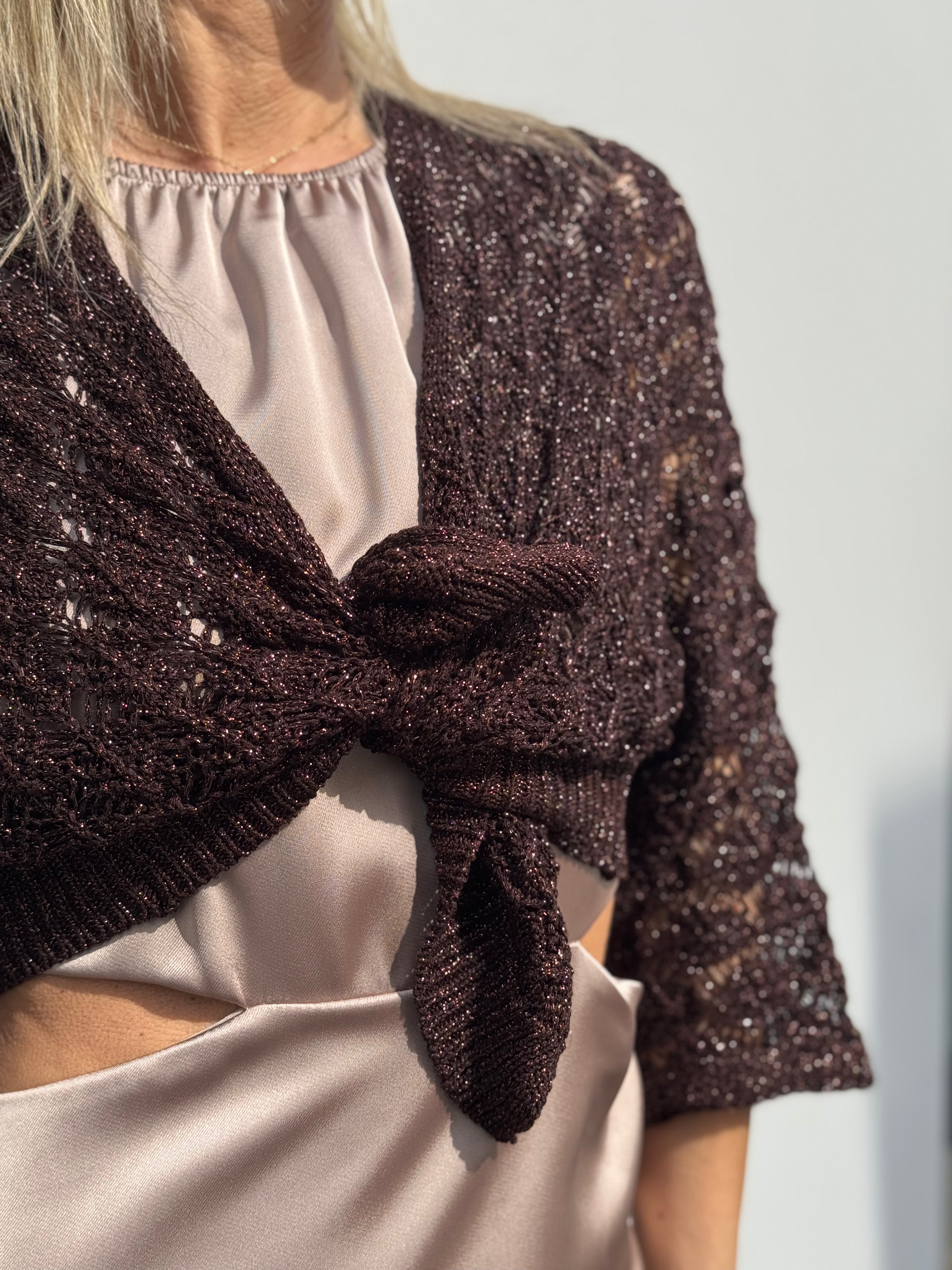 Cardigan traforato lurex kontatto