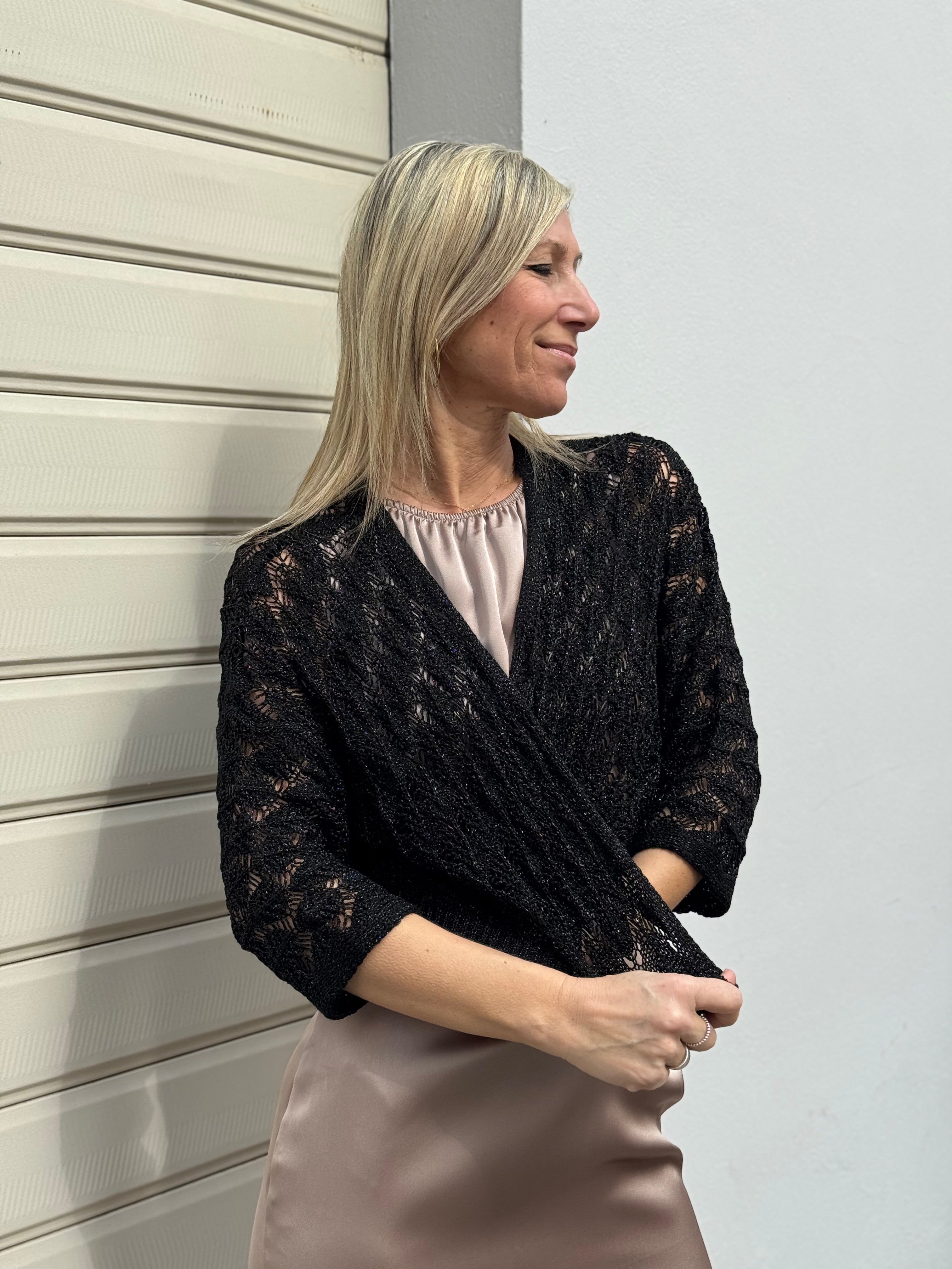 Cardigan traforato lurex kontatto