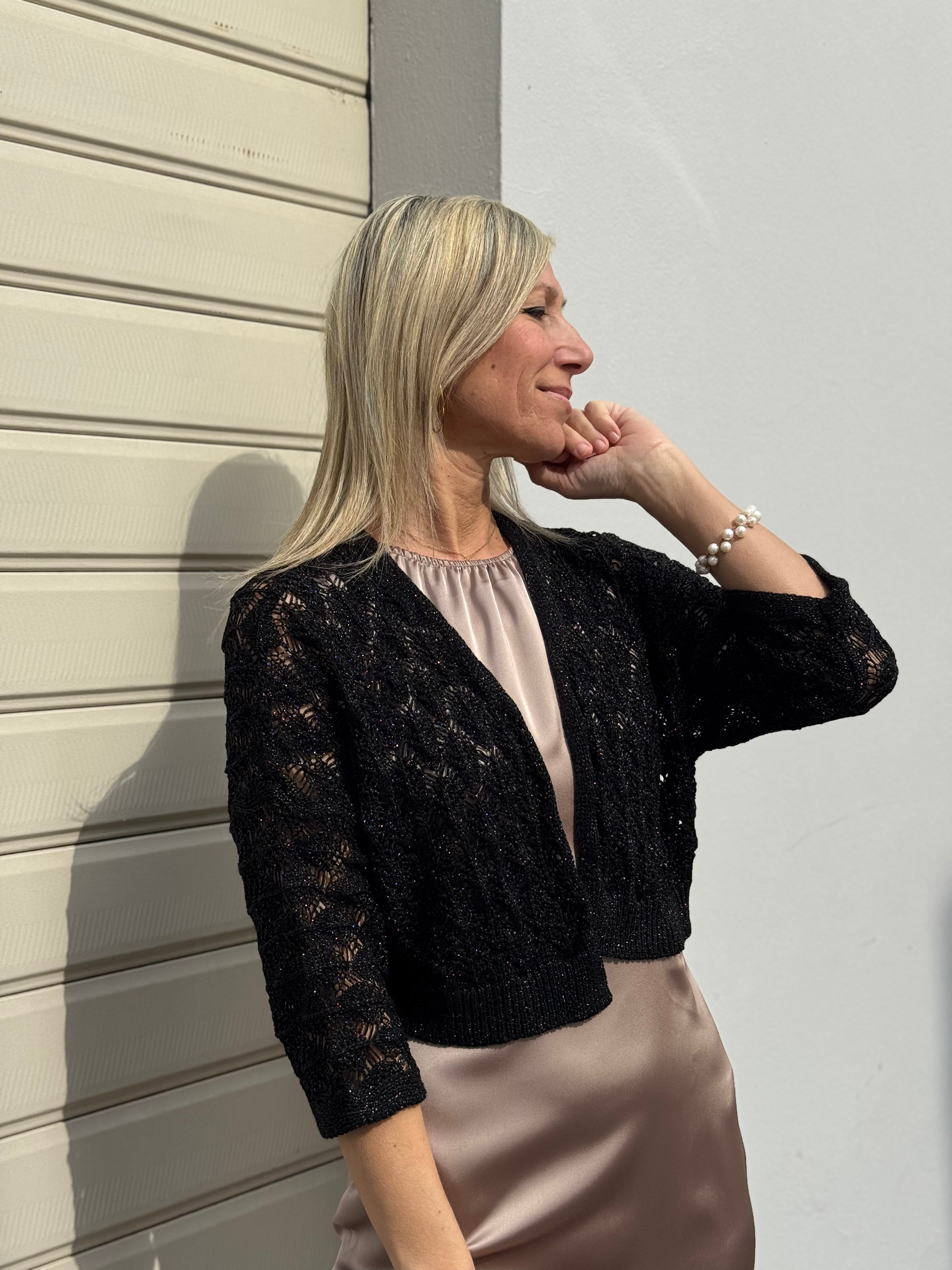 Cardigan traforato lurex kontatto