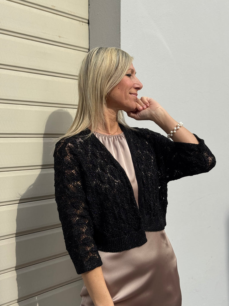 Cardigan traforato lurex kontatto