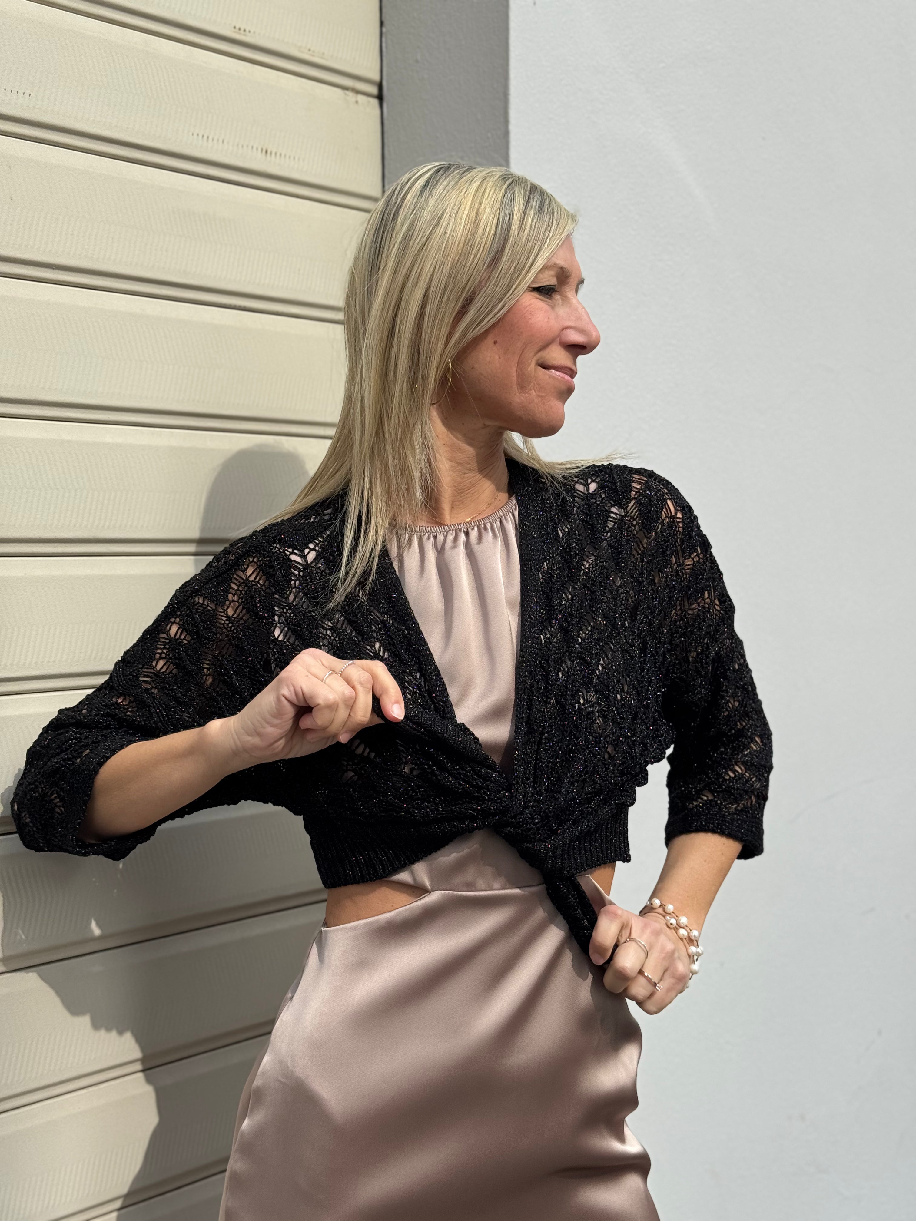 Cardigan traforato lurex kontatto