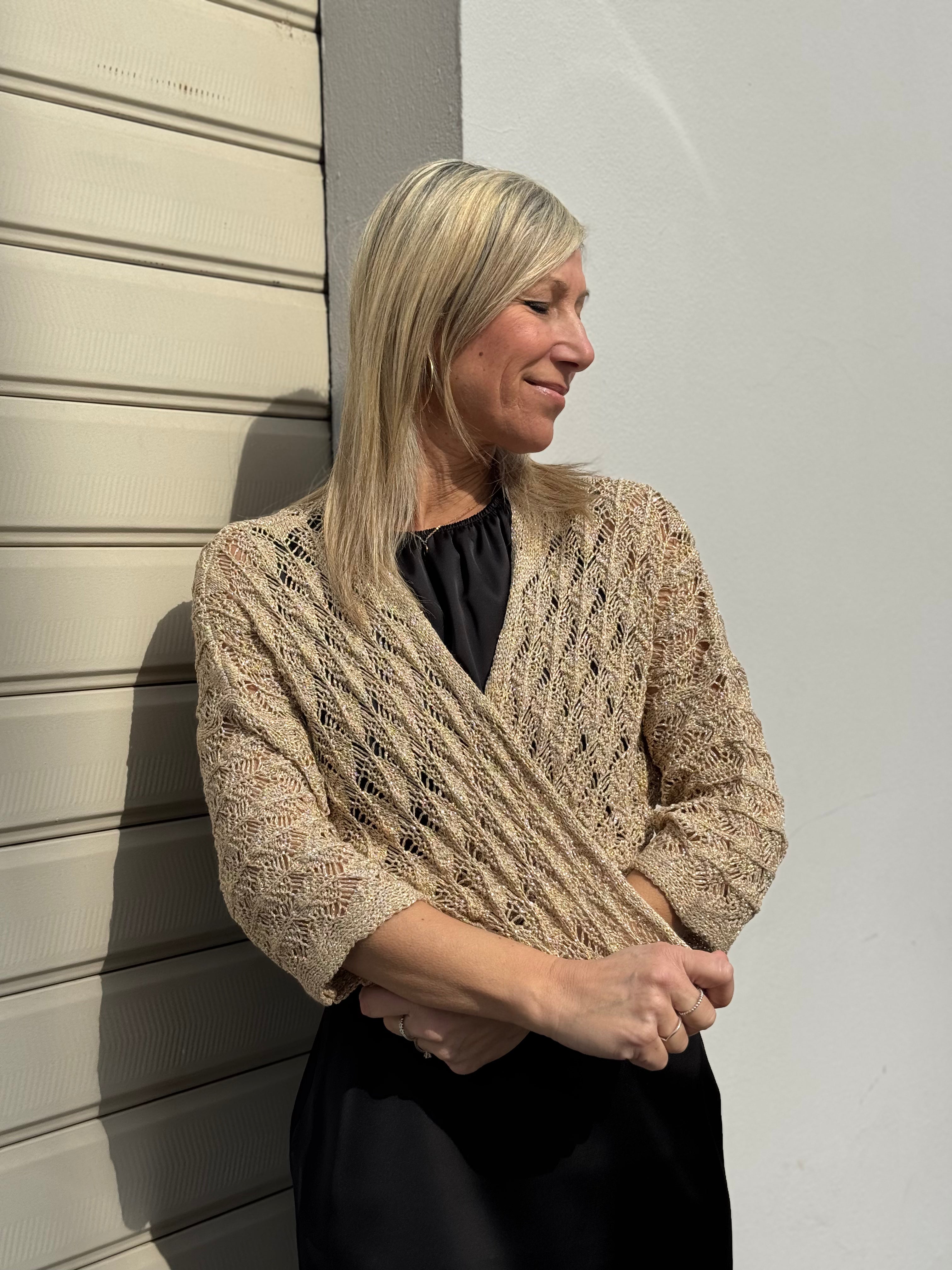 Cardigan traforato lurex kontatto