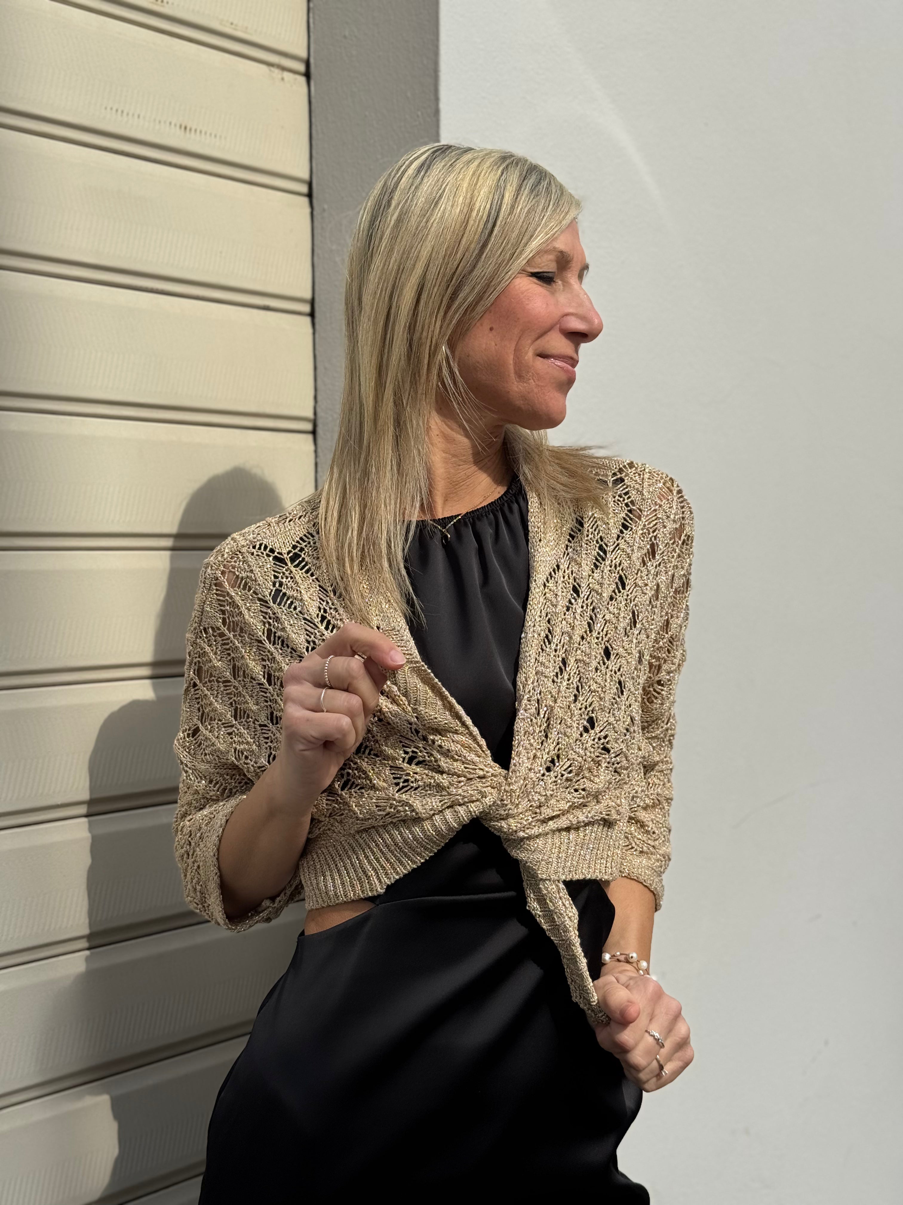 Cardigan traforato lurex kontatto