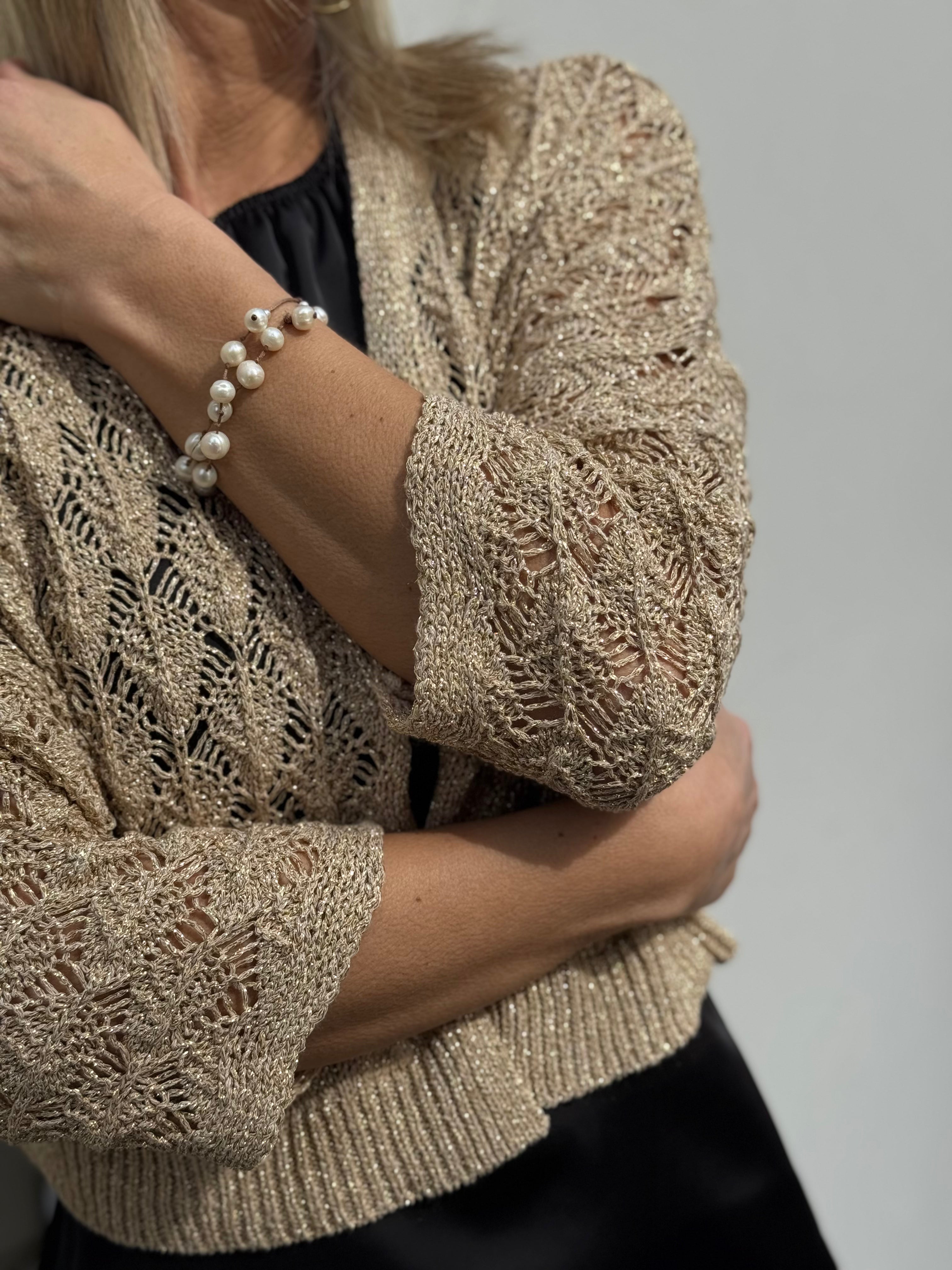 Cardigan traforato lurex kontatto