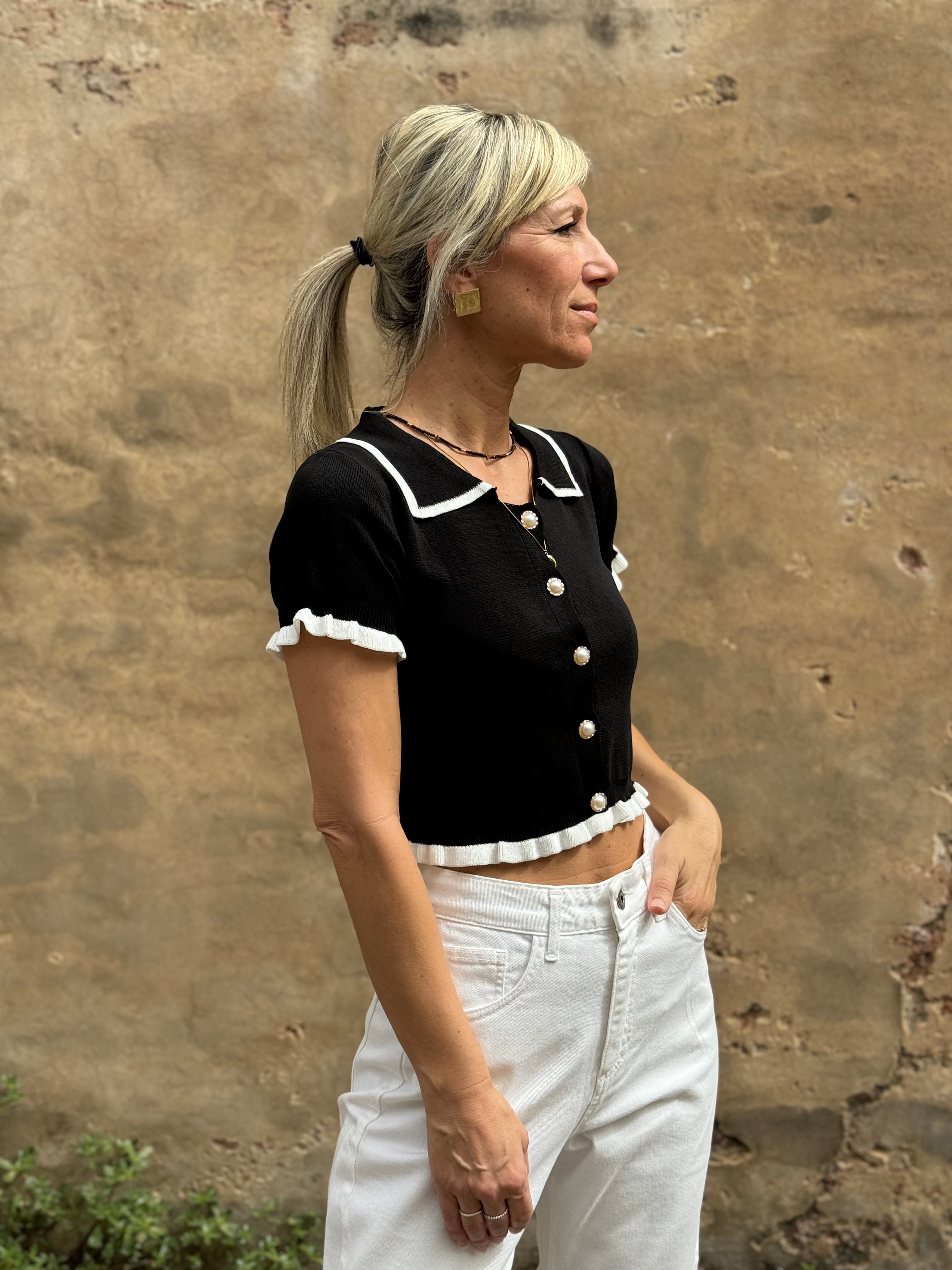 Maglia Polo Cropped