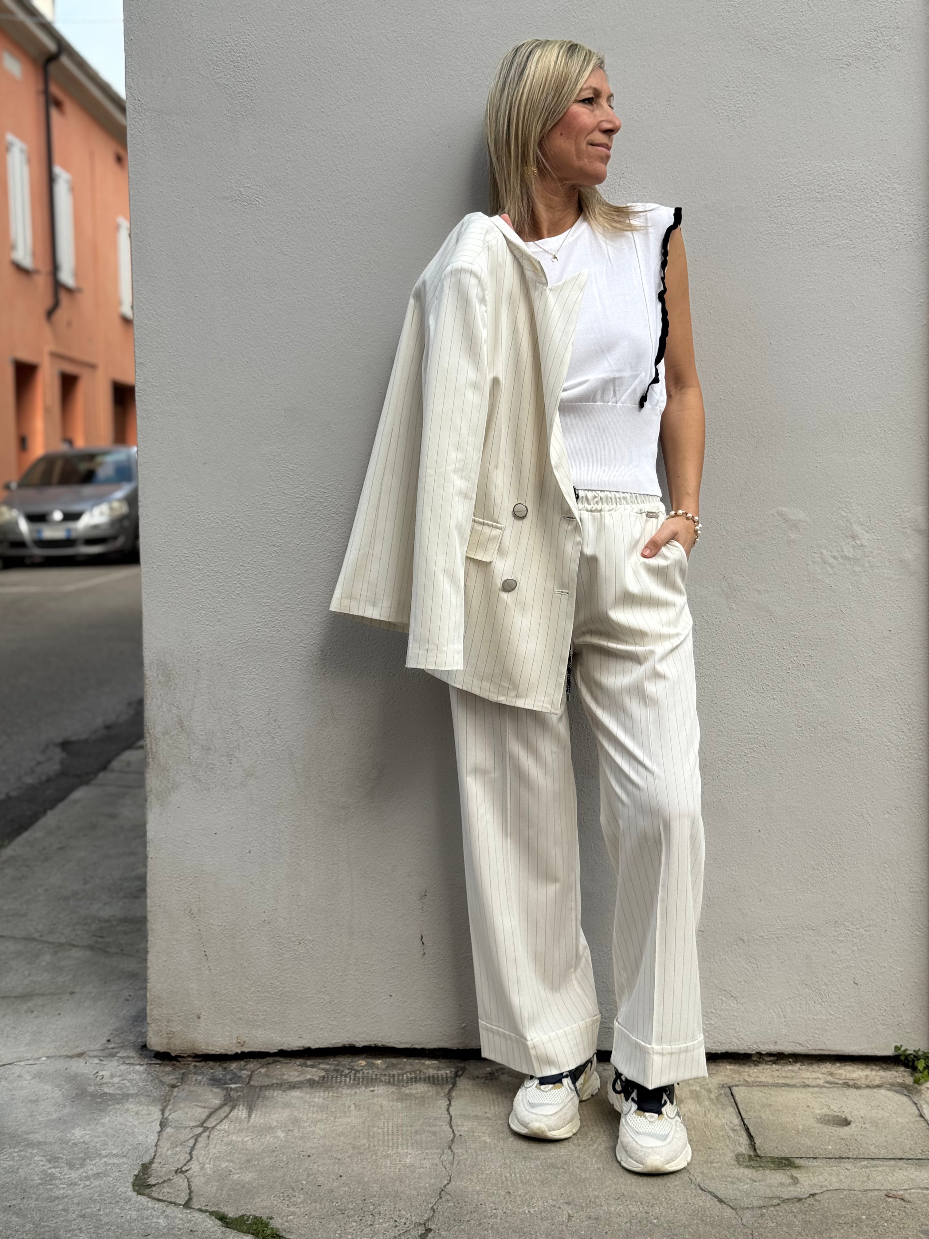 Pantalone gessato mimì