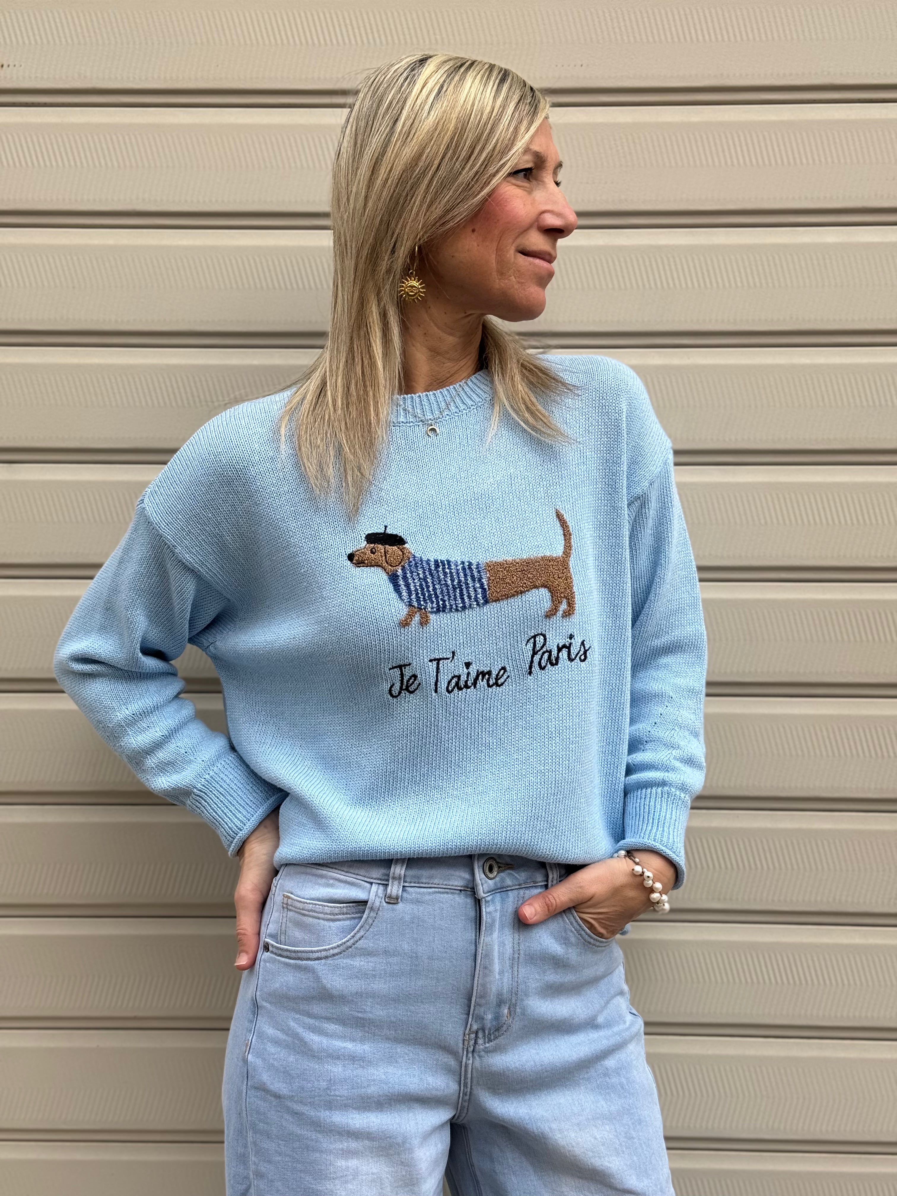 Maglia cotone bassotto adora