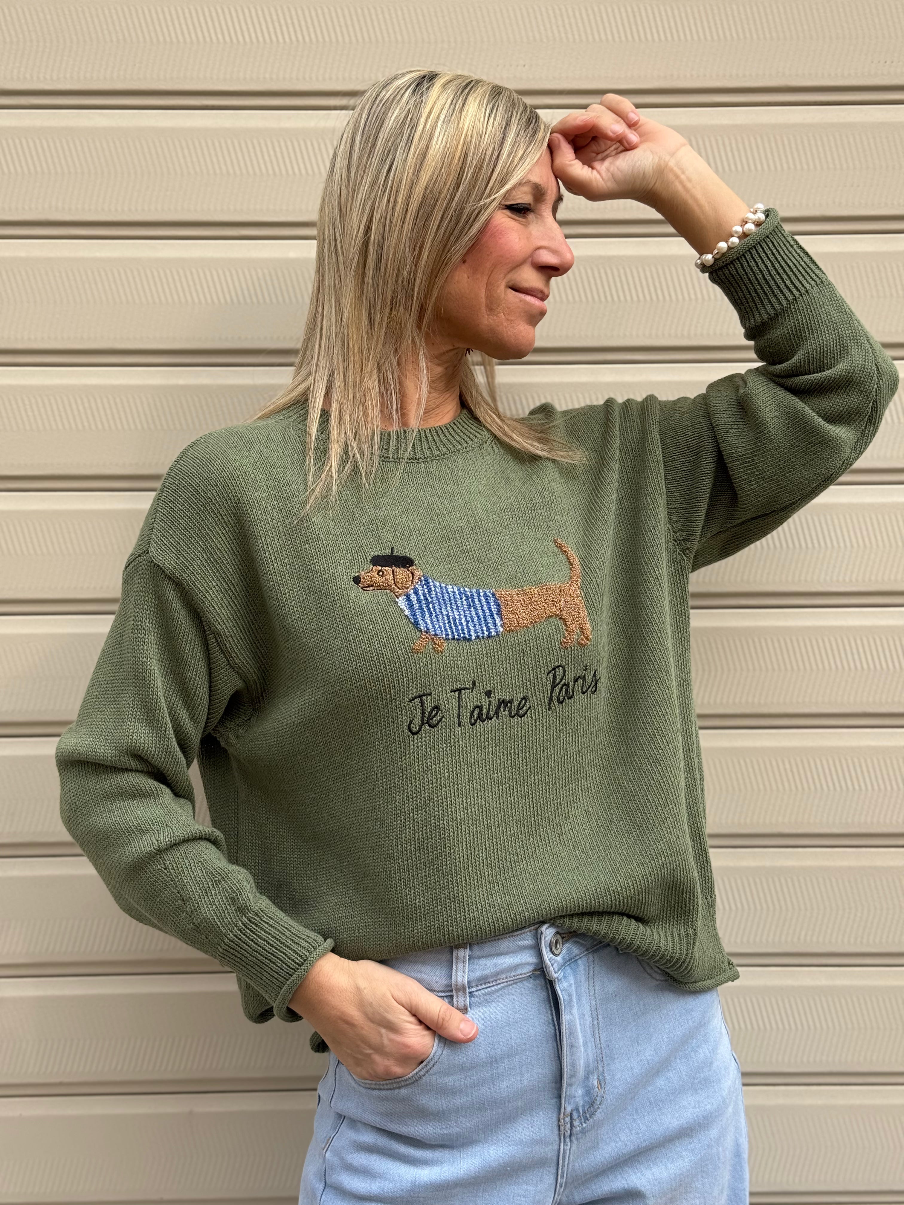 Maglia cotone bassotto adora