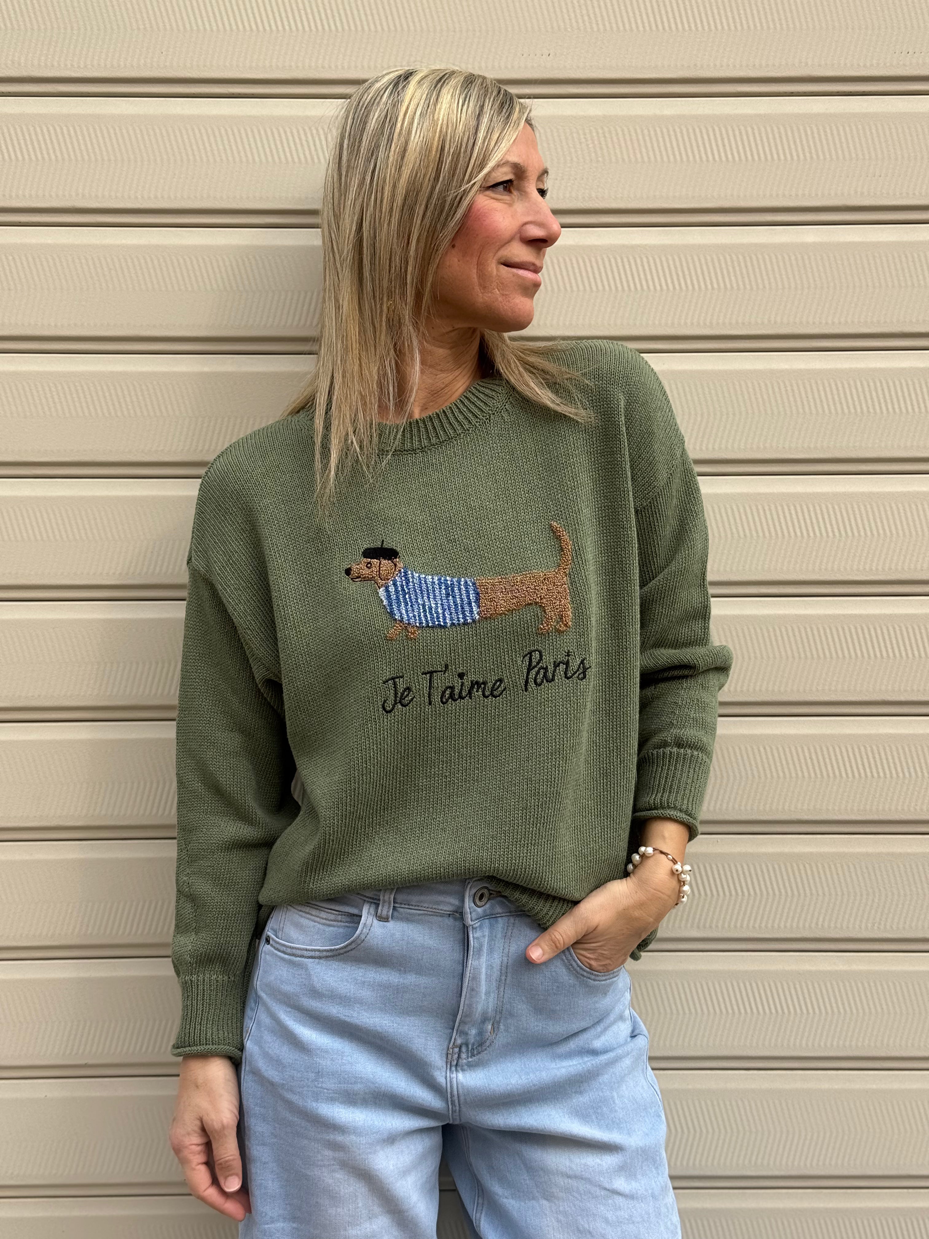 Maglia cotone bassotto adora