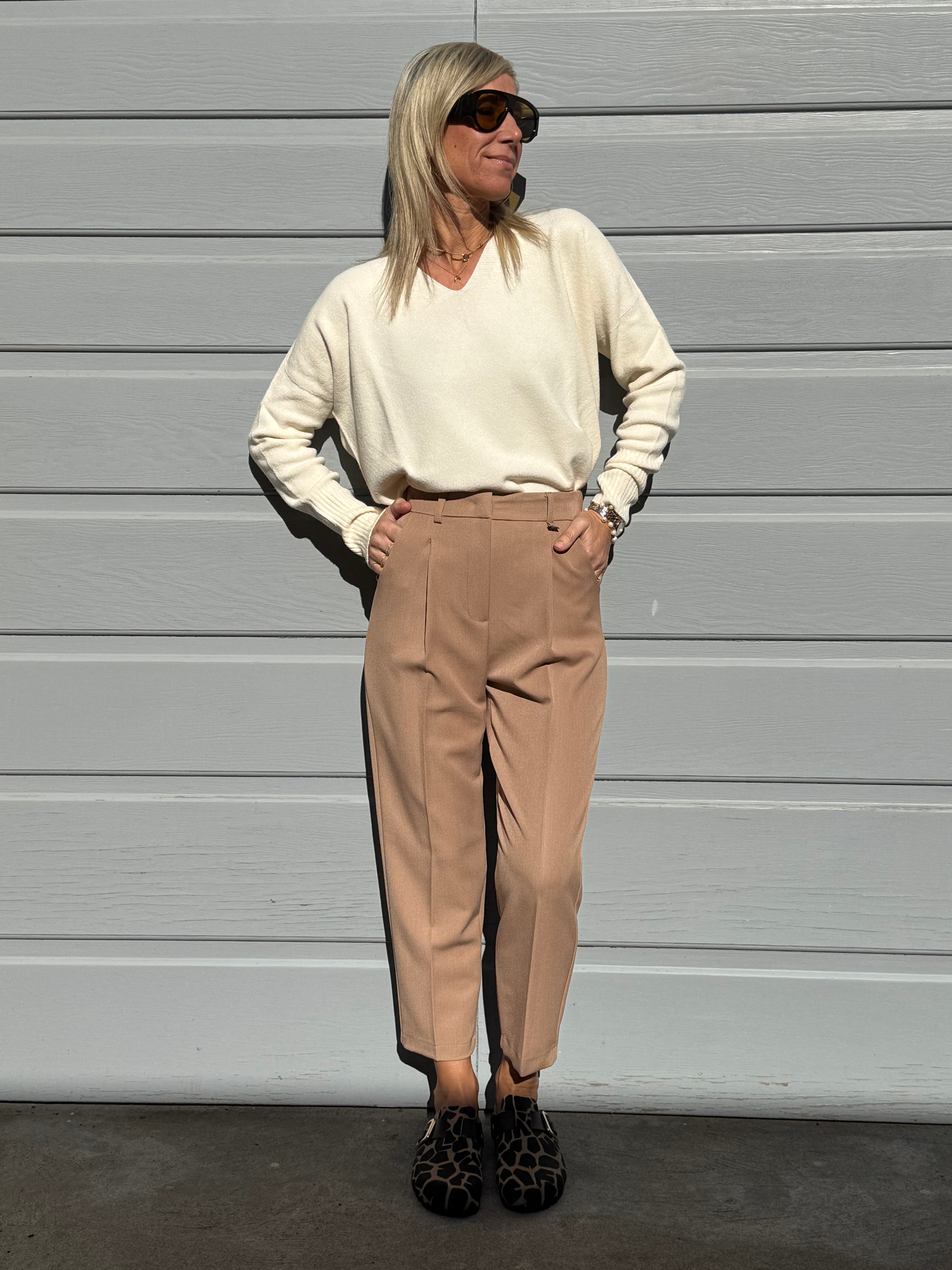 Pantalone sigaretta con elastico artigli