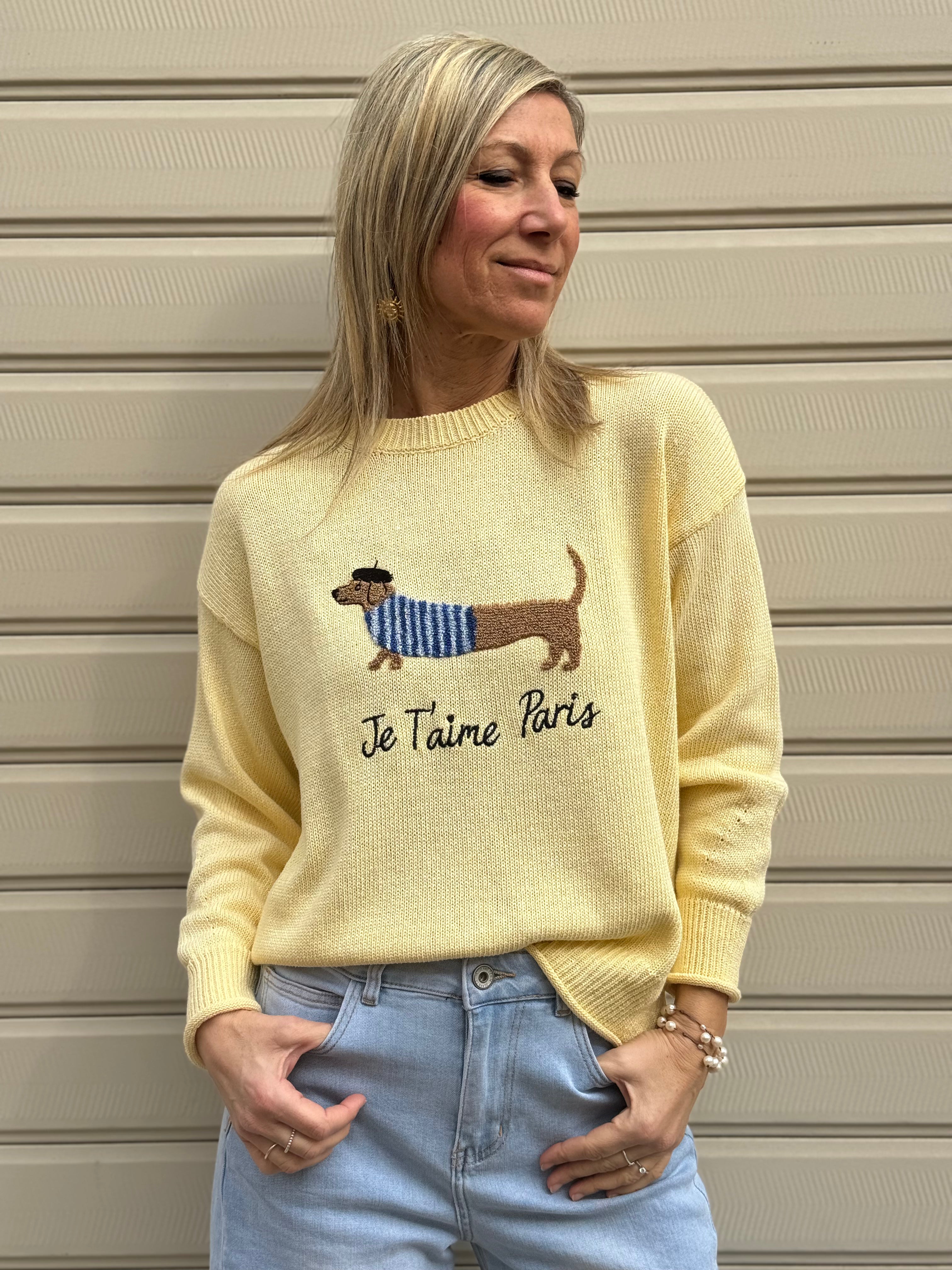 Maglia cotone bassotto adora