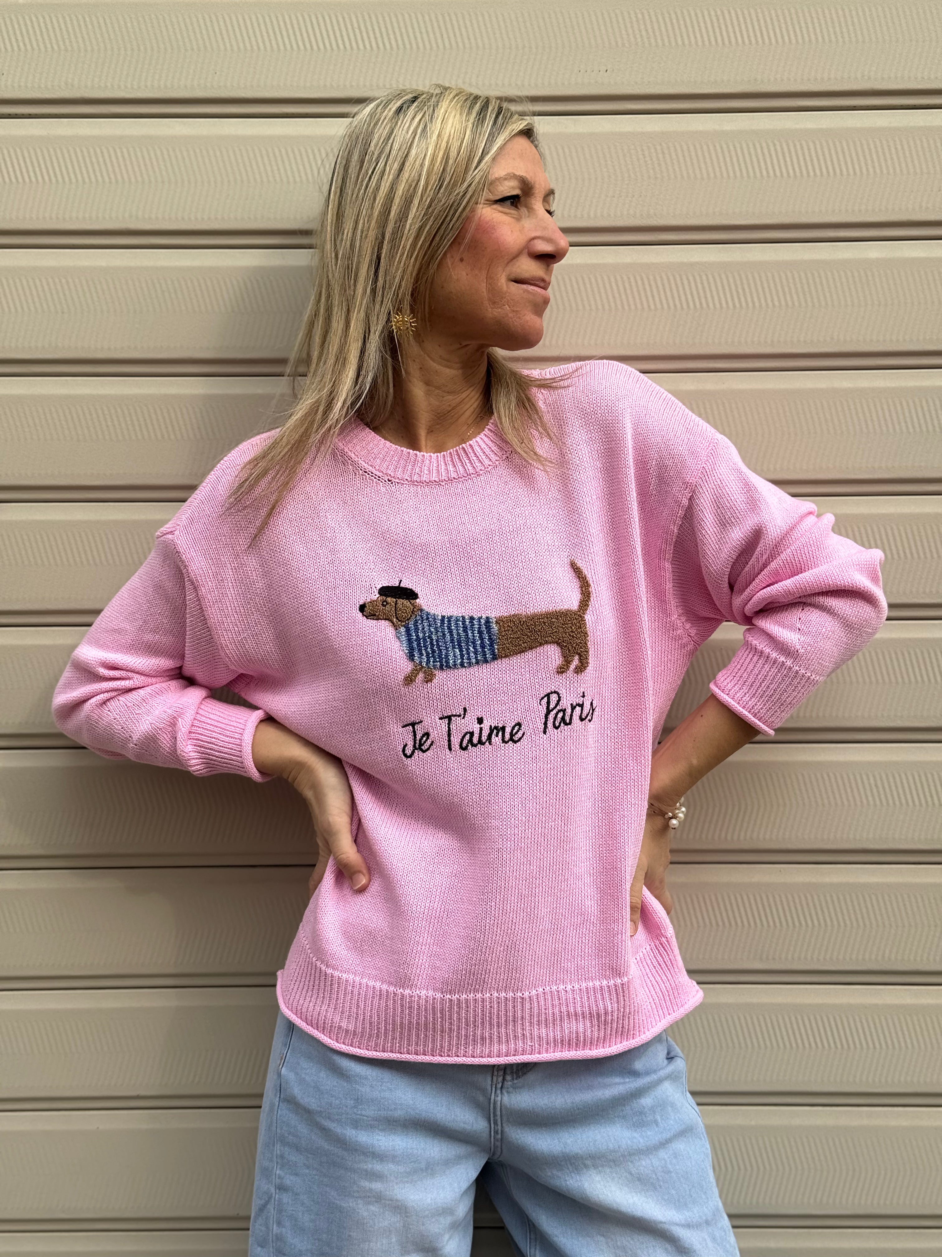 Maglia cotone bassotto adora