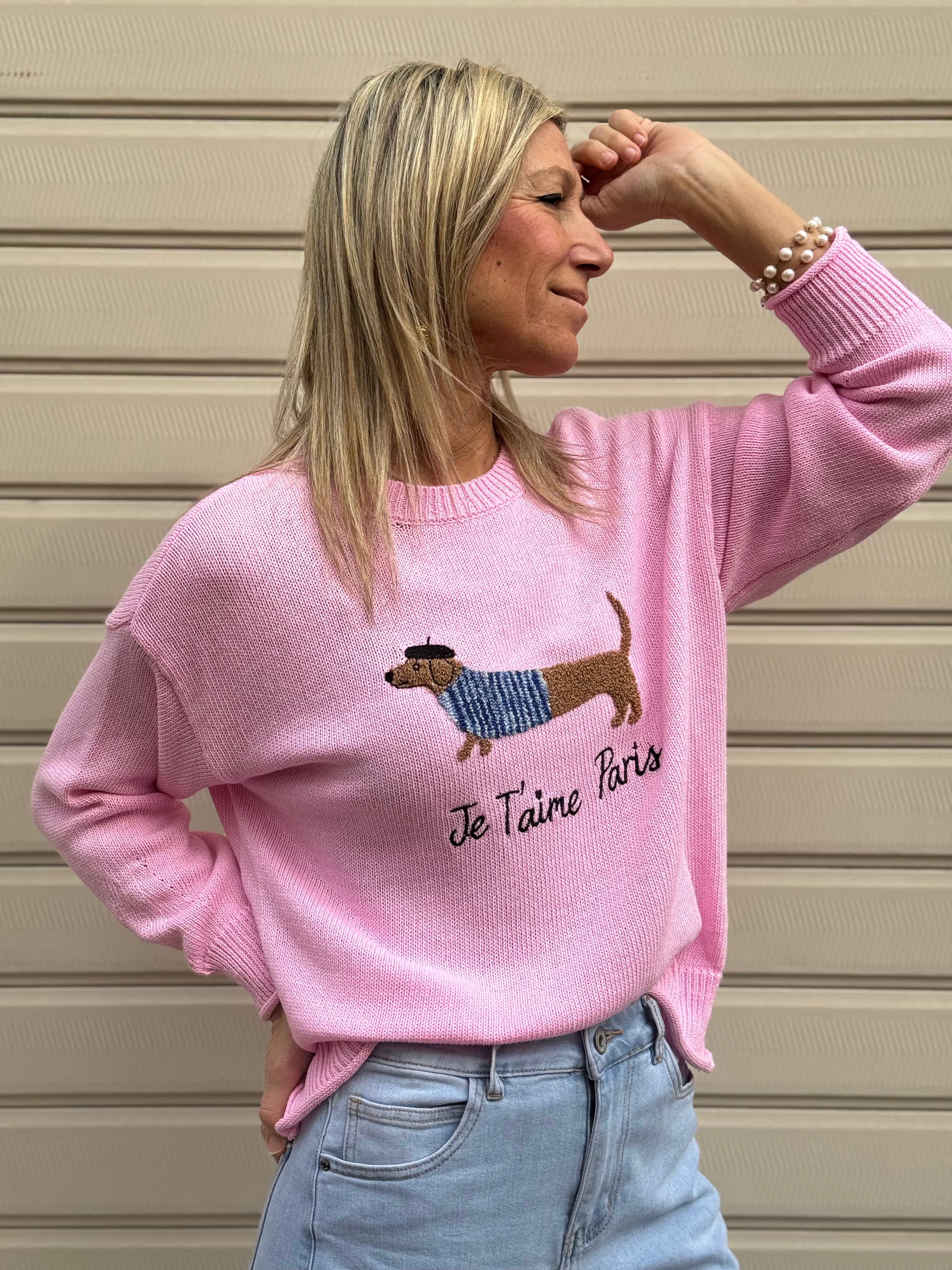 Maglia cotone bassotto adora