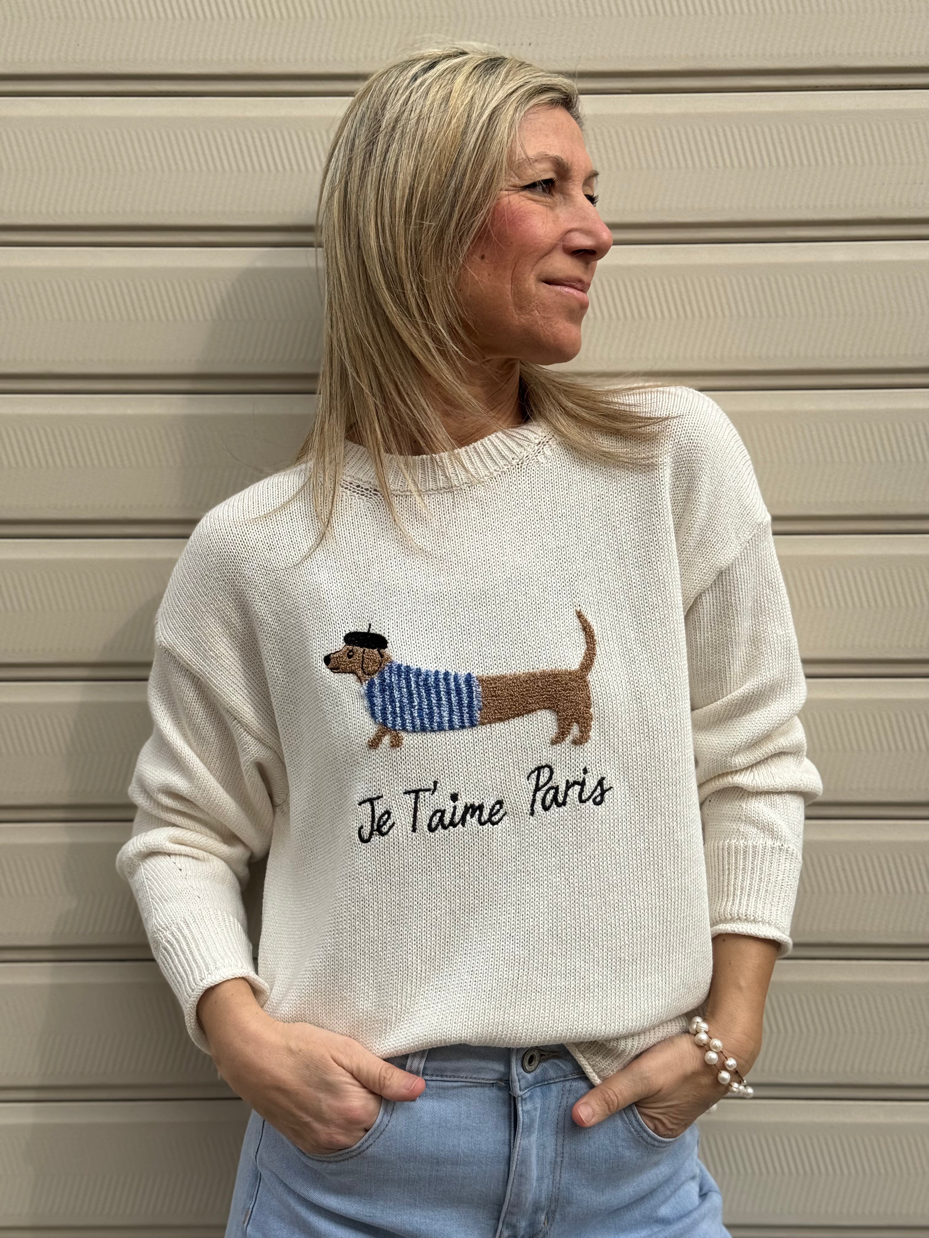 Maglia cotone bassotto adora