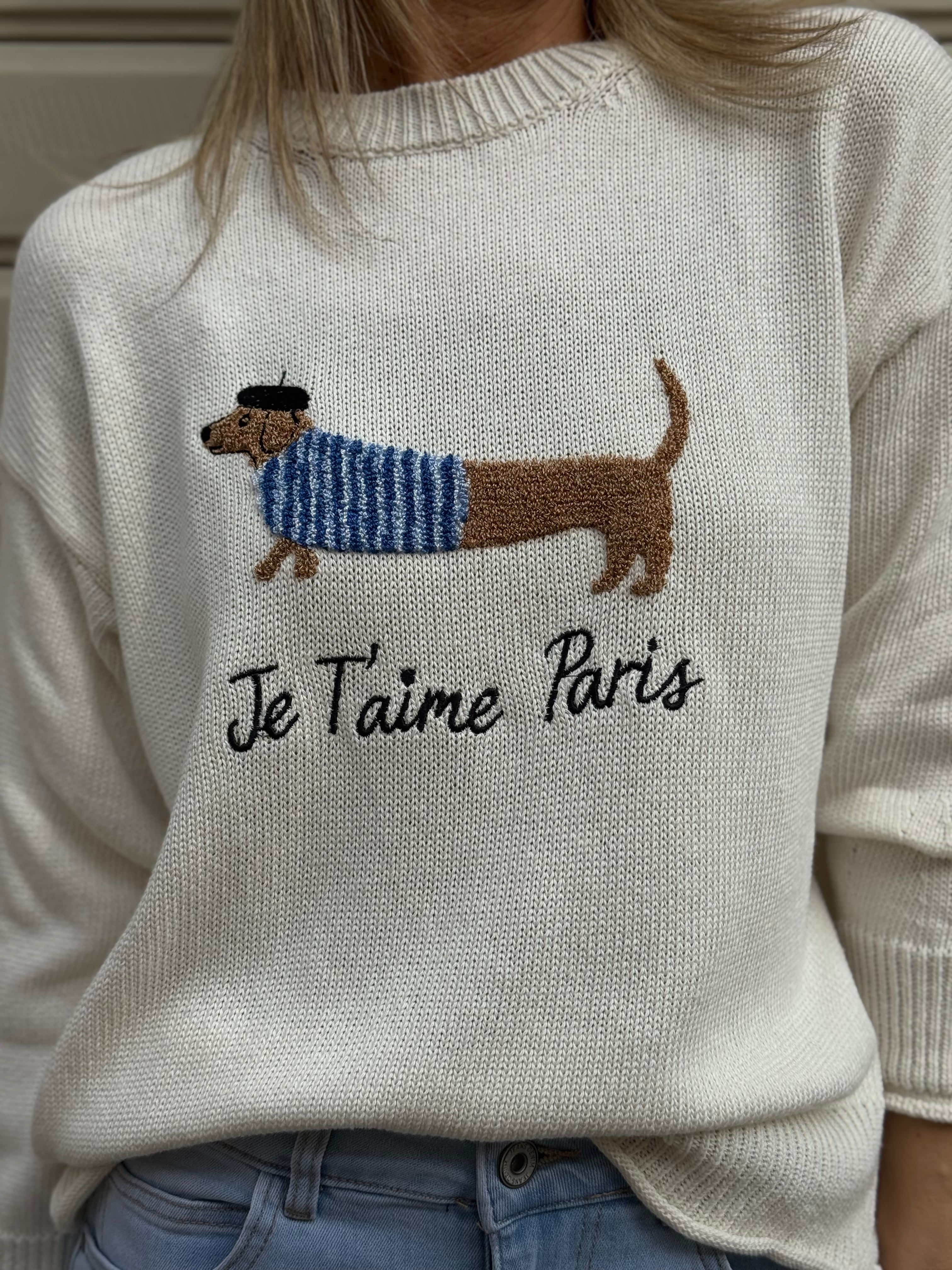 Maglia cotone bassotto adora