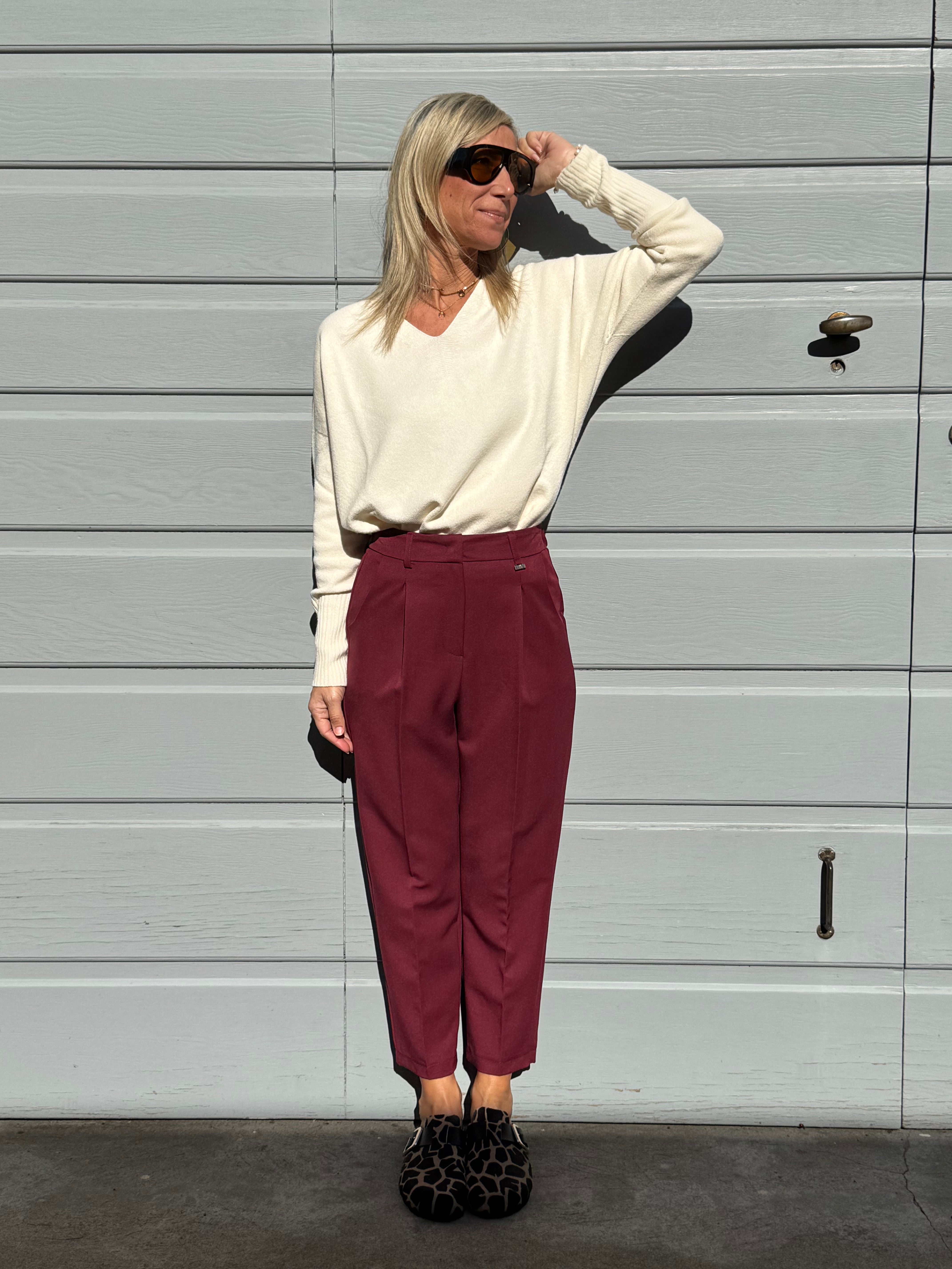 Pantalone sigaretta con elastico artigli