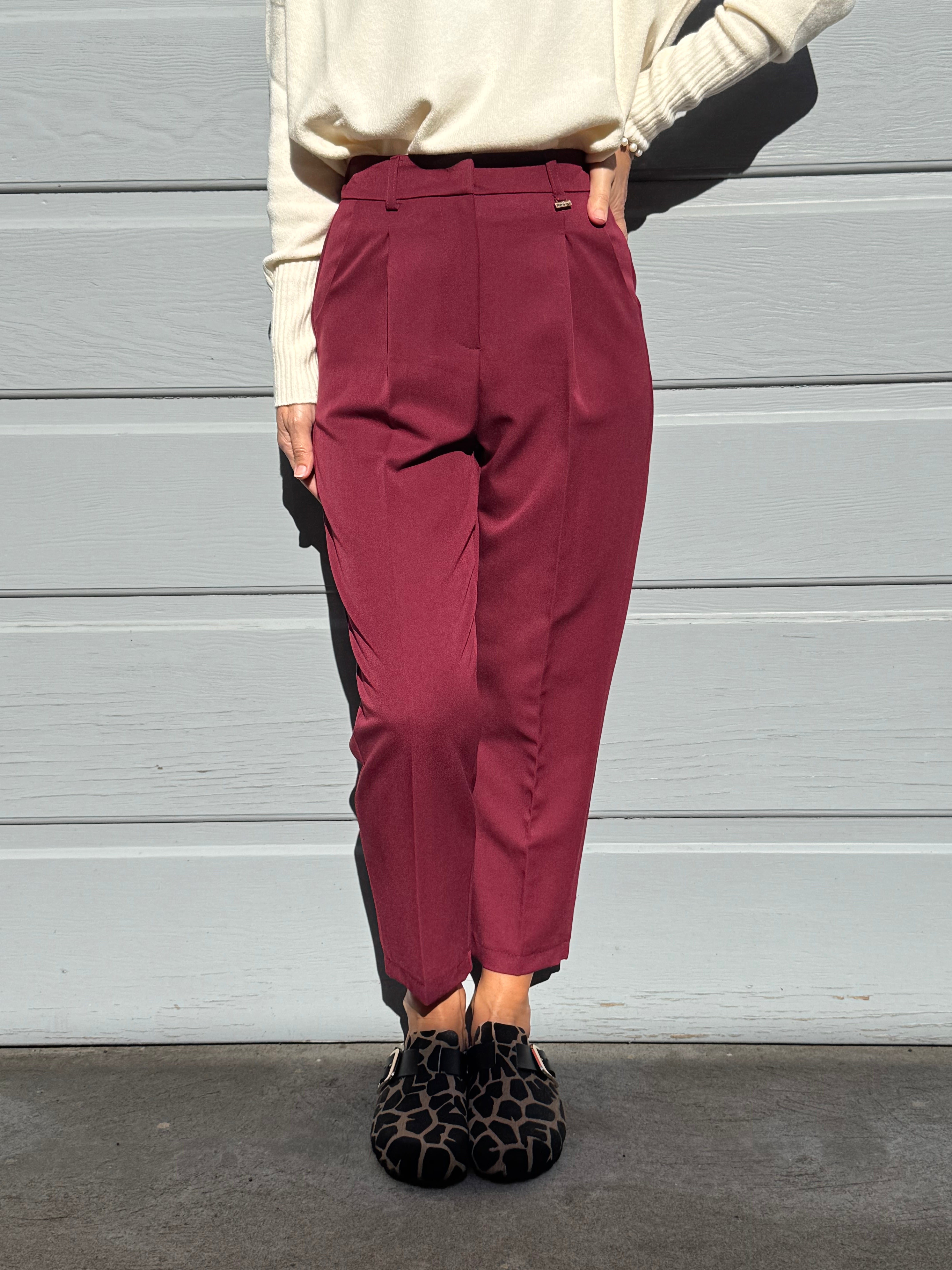 Pantalone sigaretta con elastico artigli