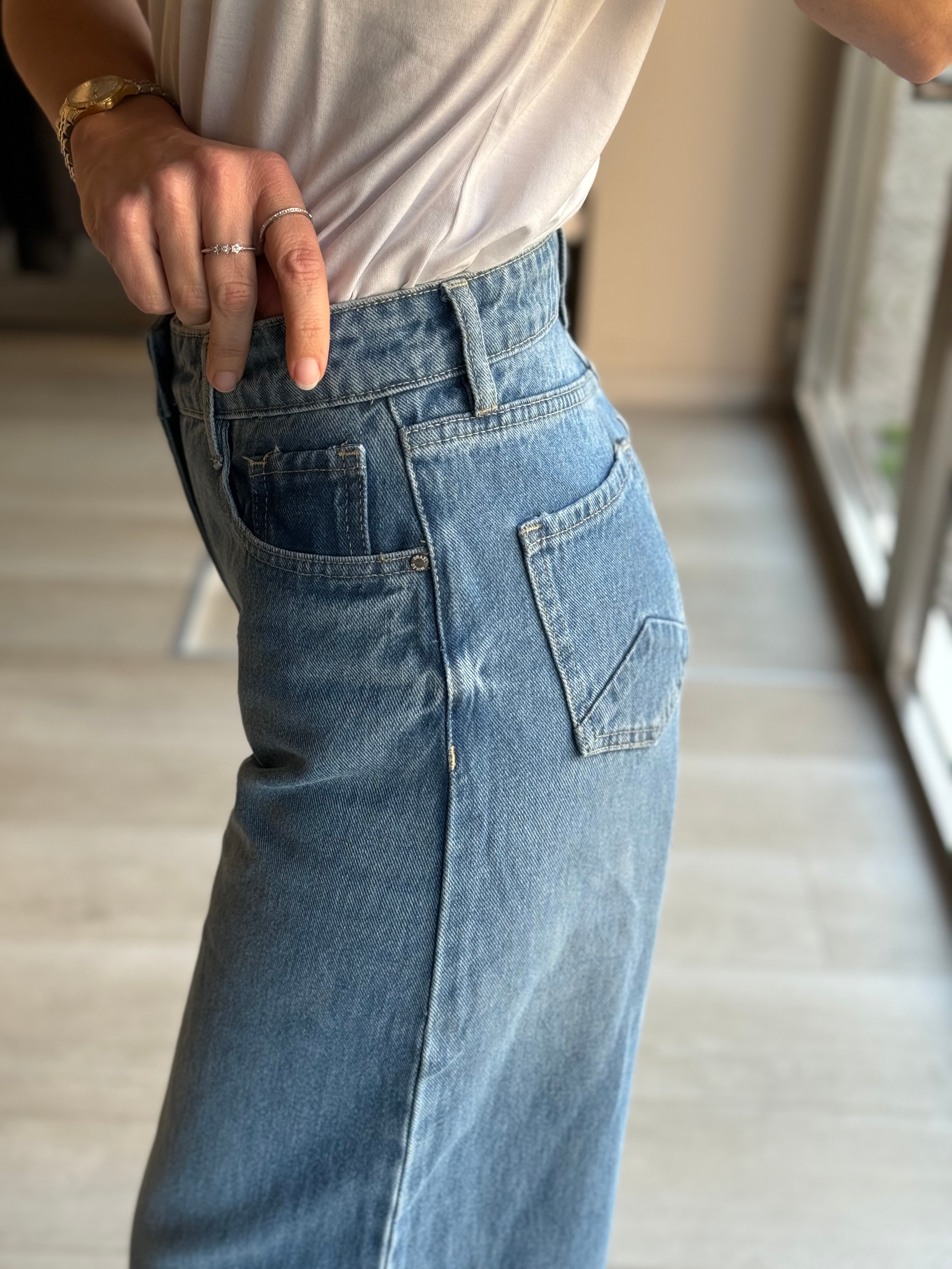 Jeans Palazzo Cropped