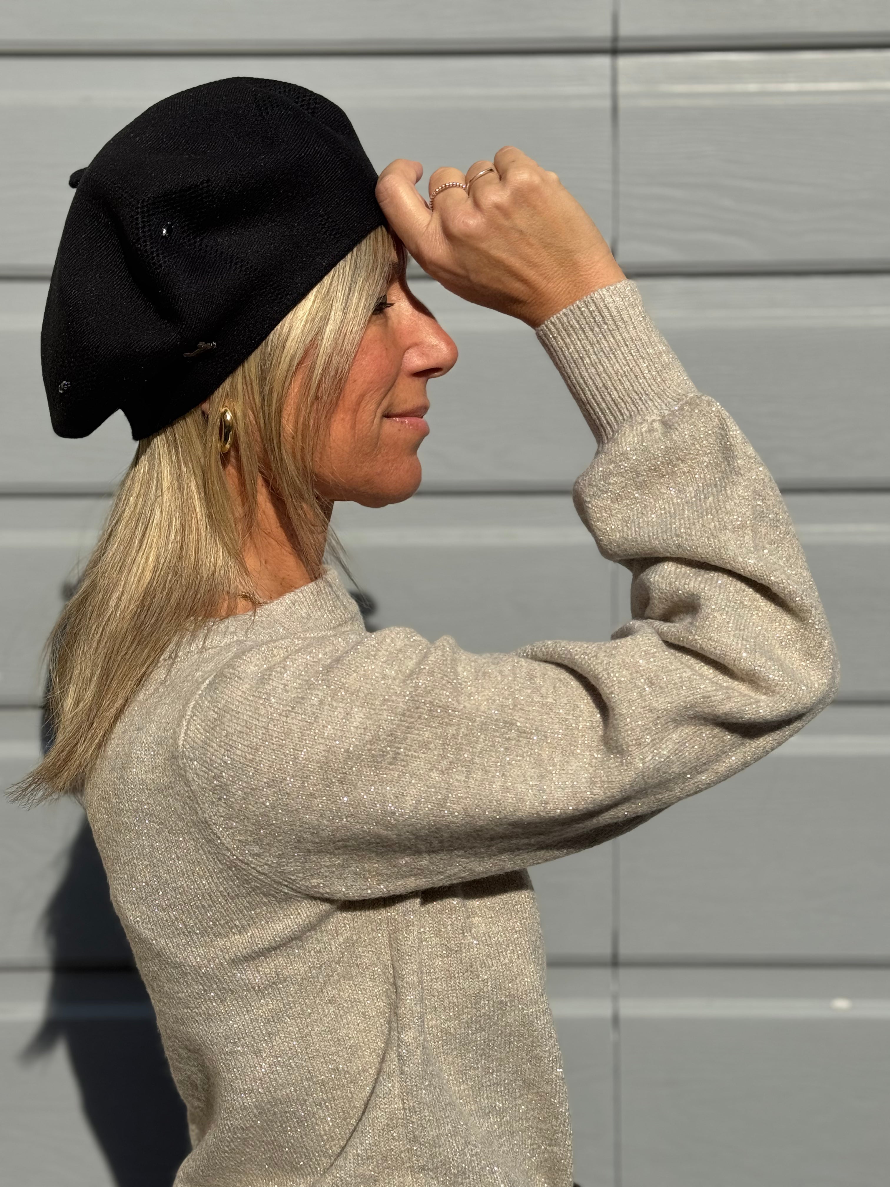 Maglia glitter manica palloncino