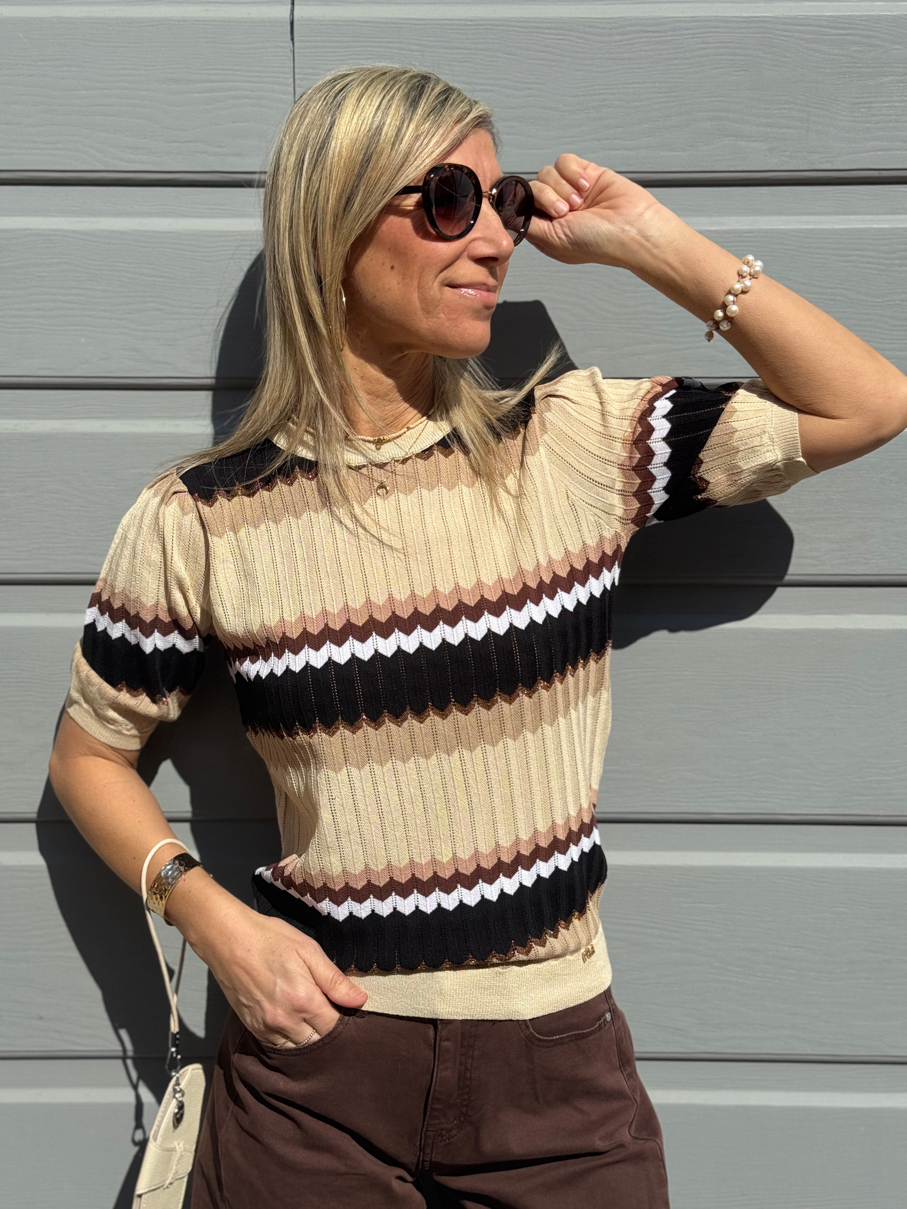 Maglia disegni chevron artigli