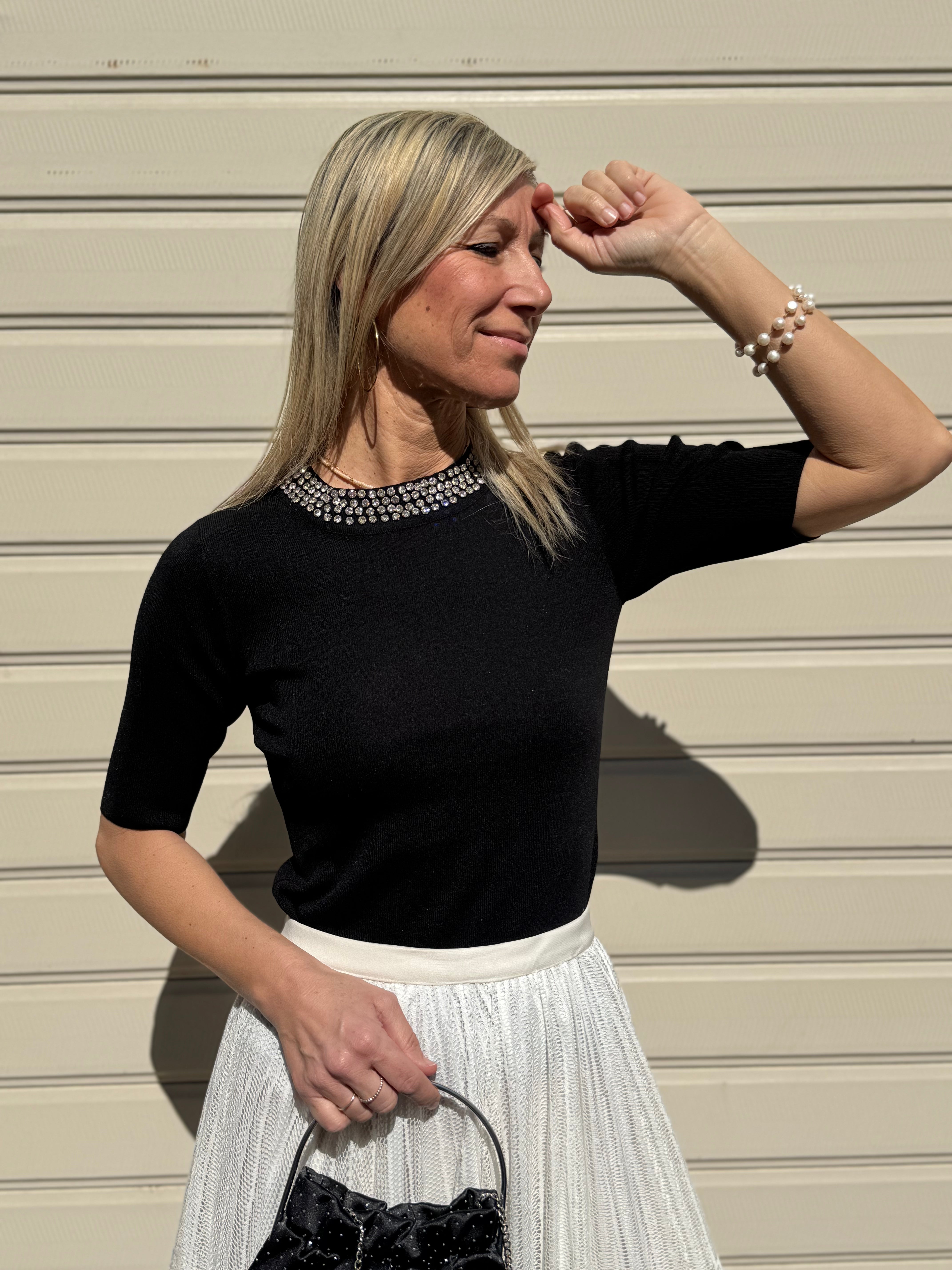 Maglia strass artigli