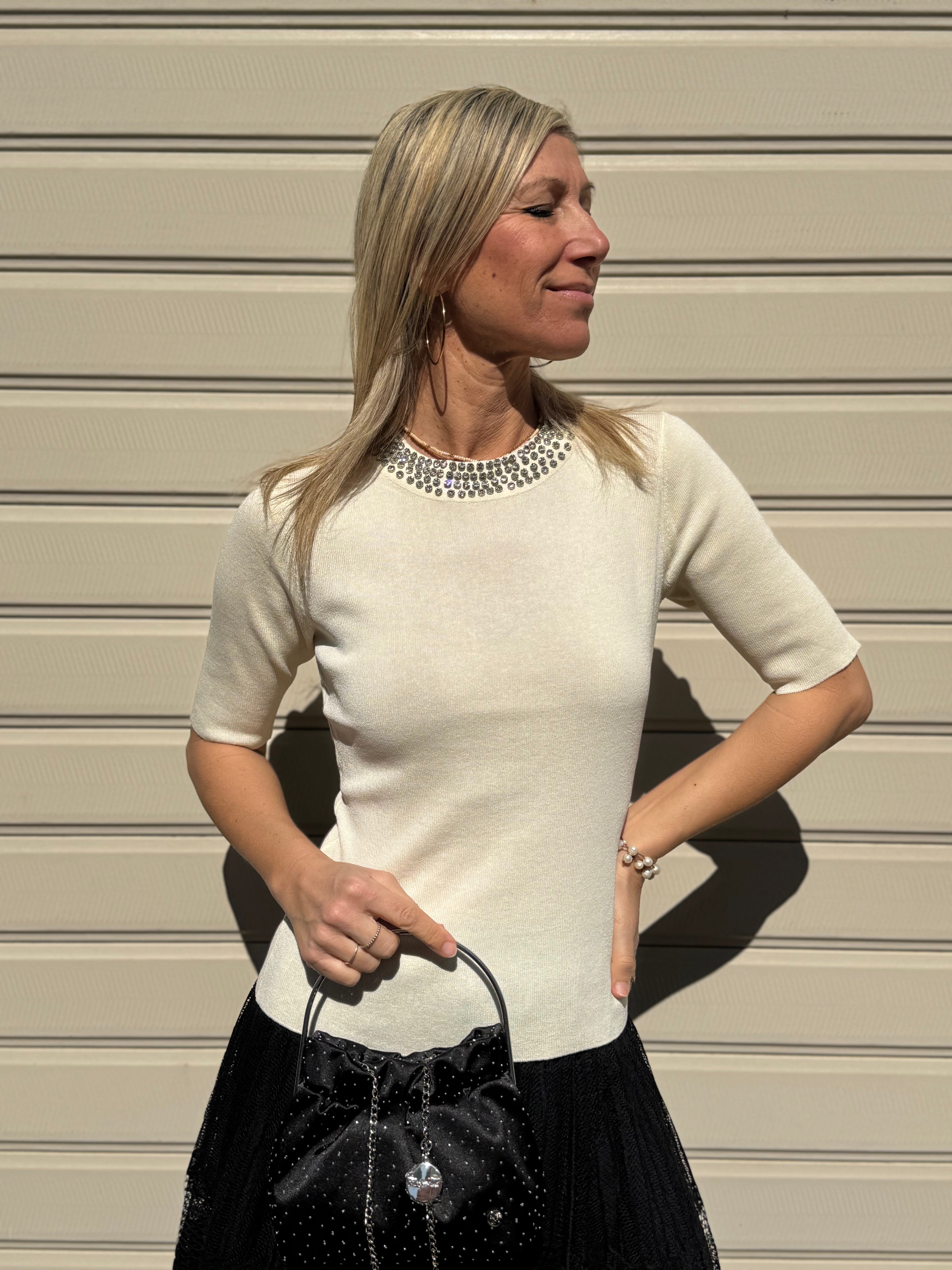 Maglia strass artigli