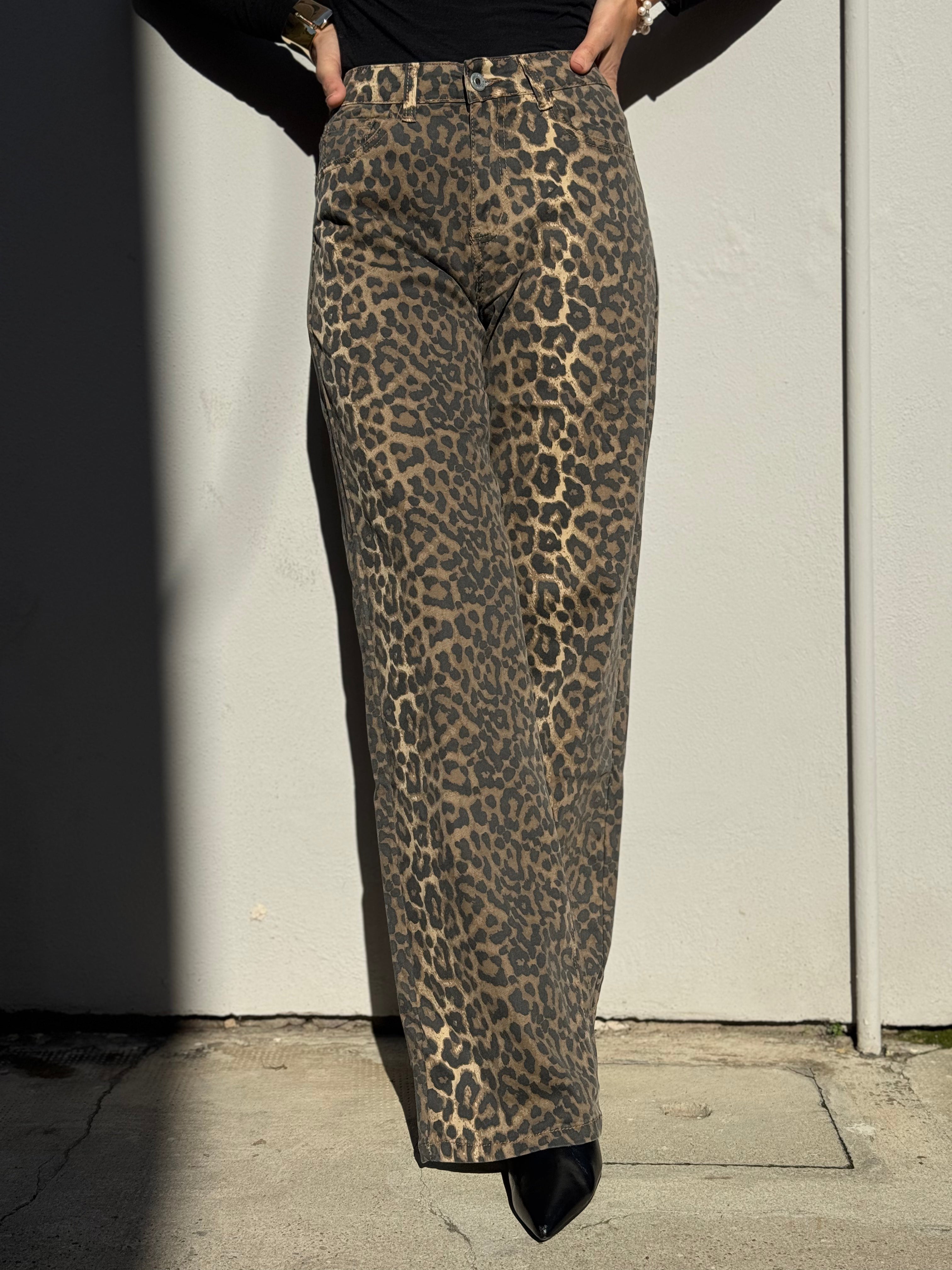 Pantalone jeans maculato