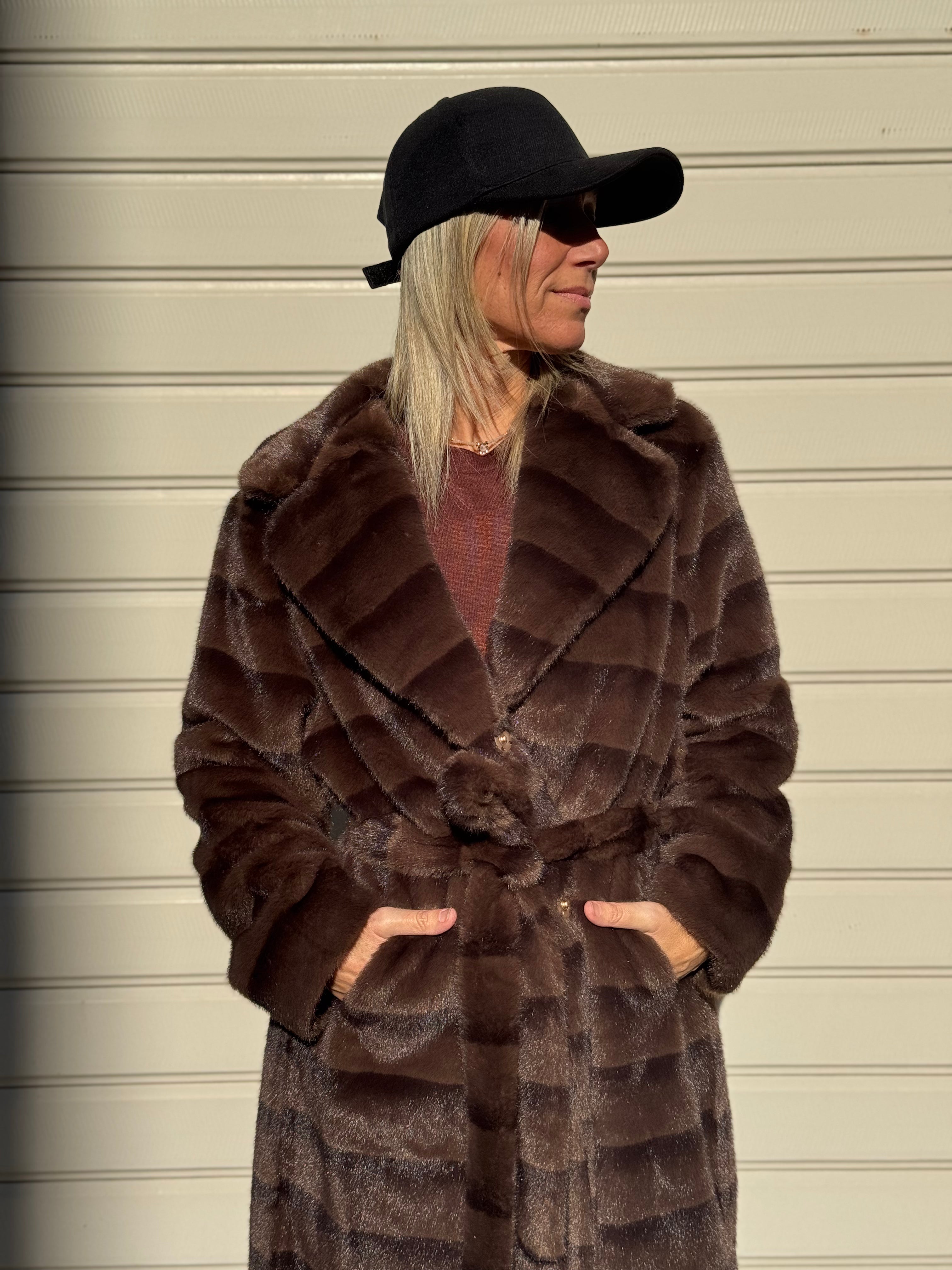 Ecopelliccia midi con fusciacca