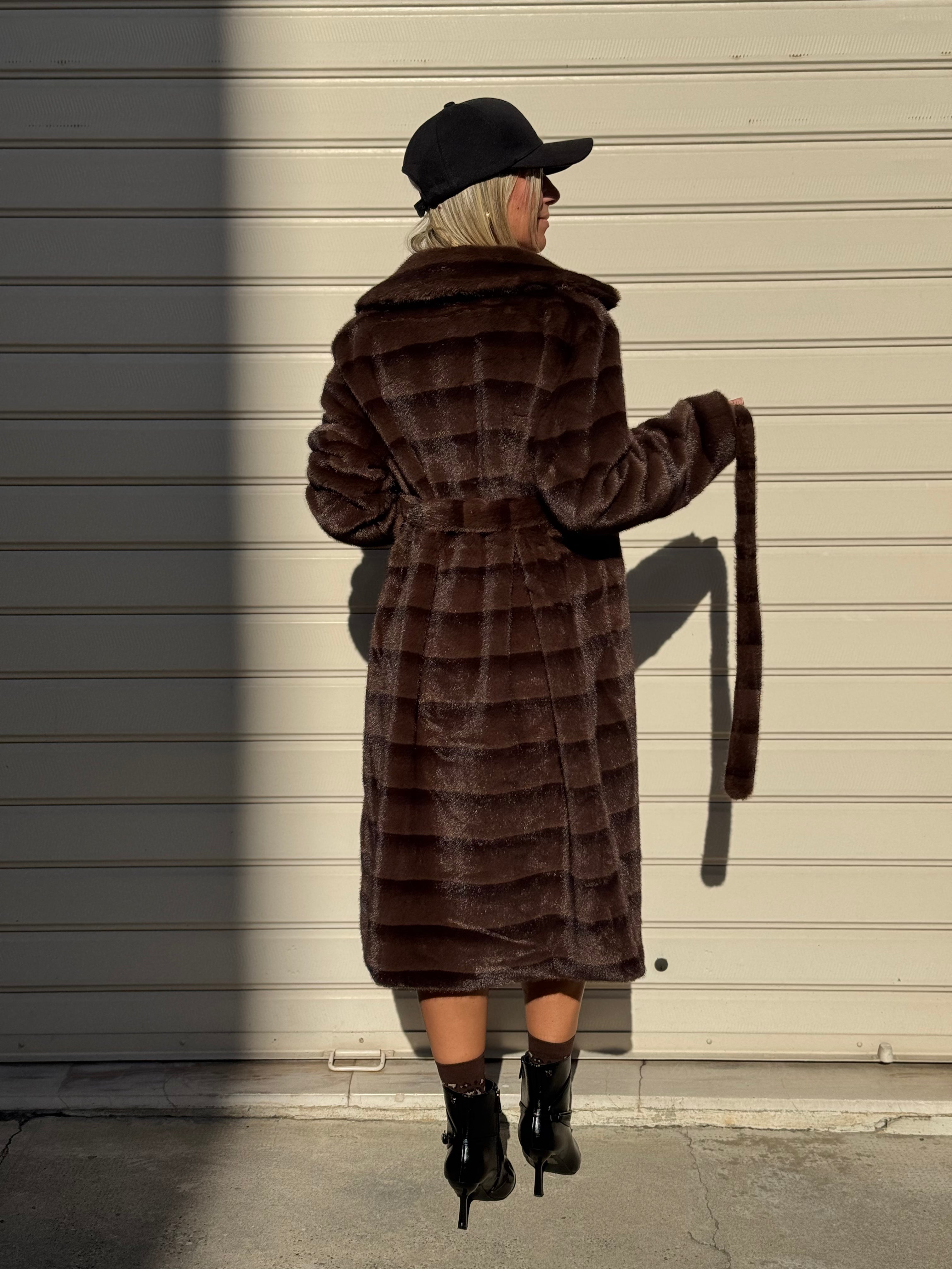 Ecopelliccia midi con fusciacca