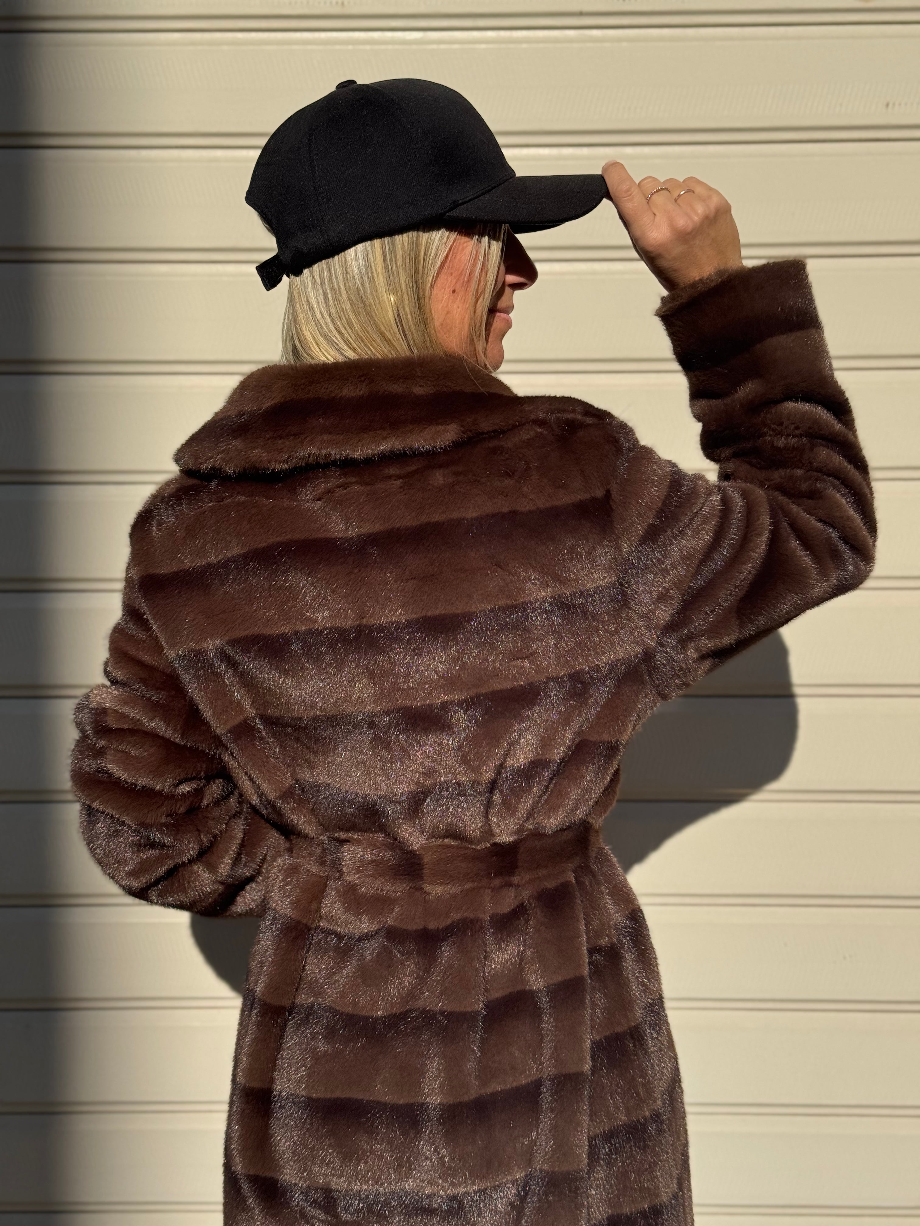 Ecopelliccia midi con fusciacca