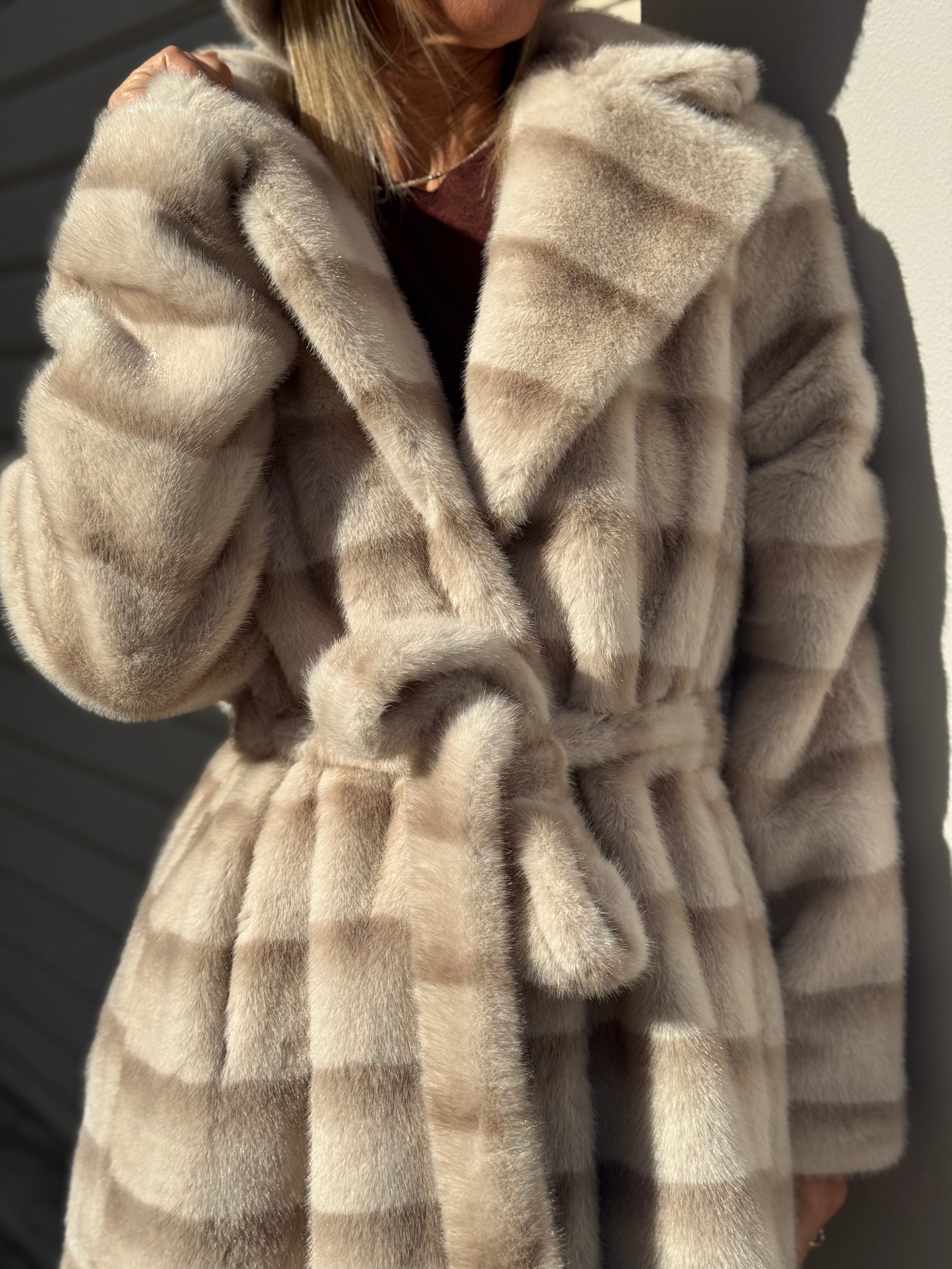 Ecopelliccia midi con fusciacca