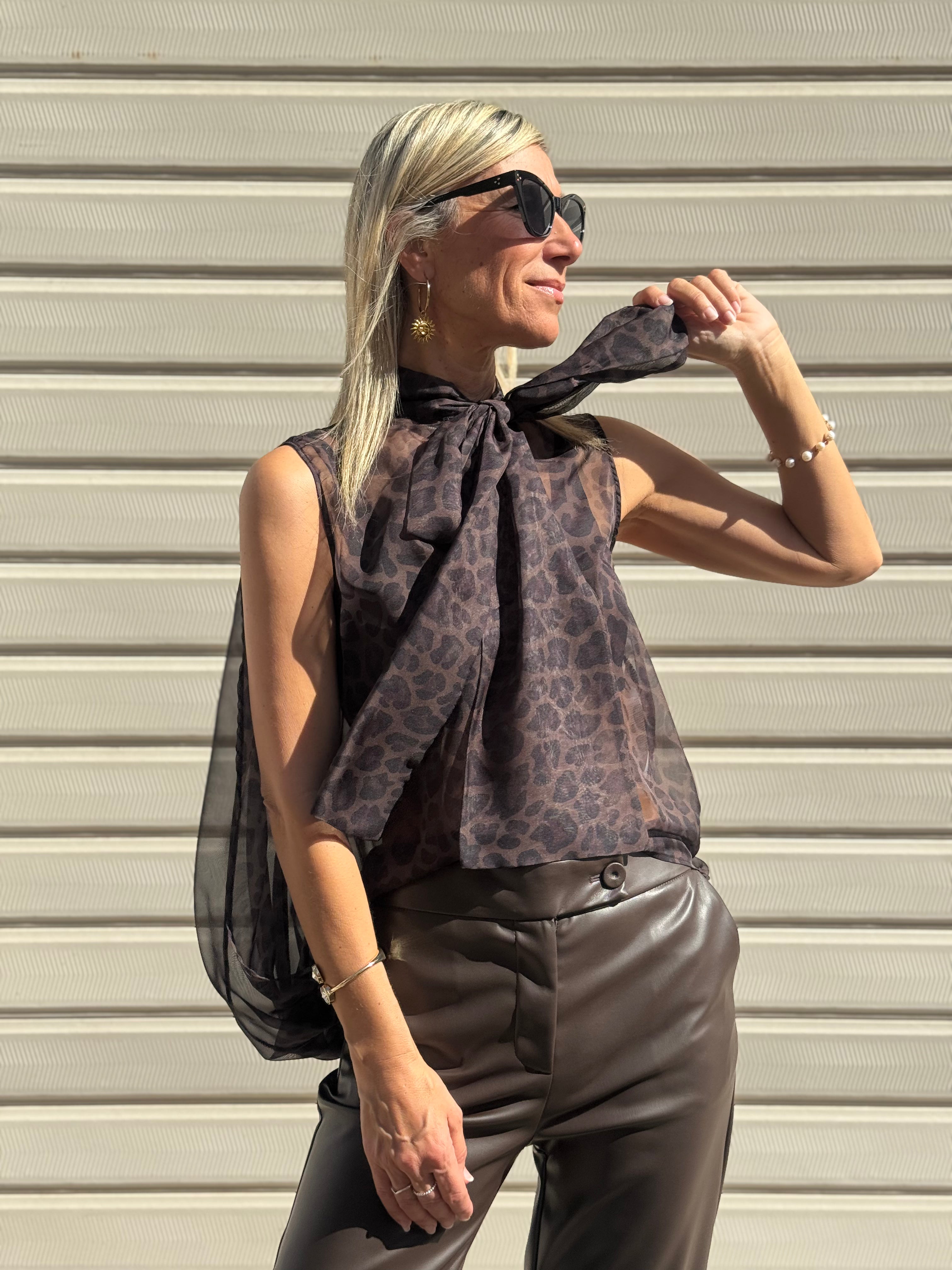 Blusa maculata caffè