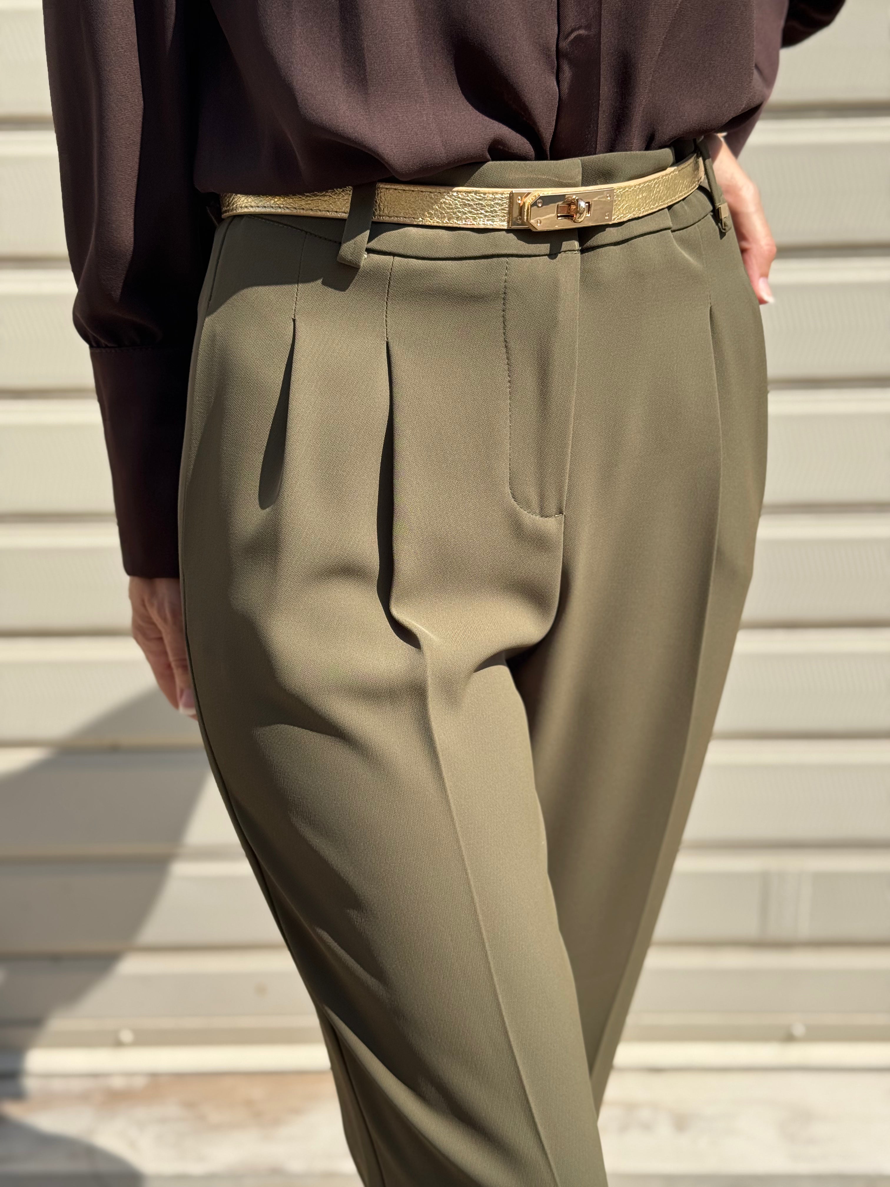 Pantalone cropped risvolto artigli